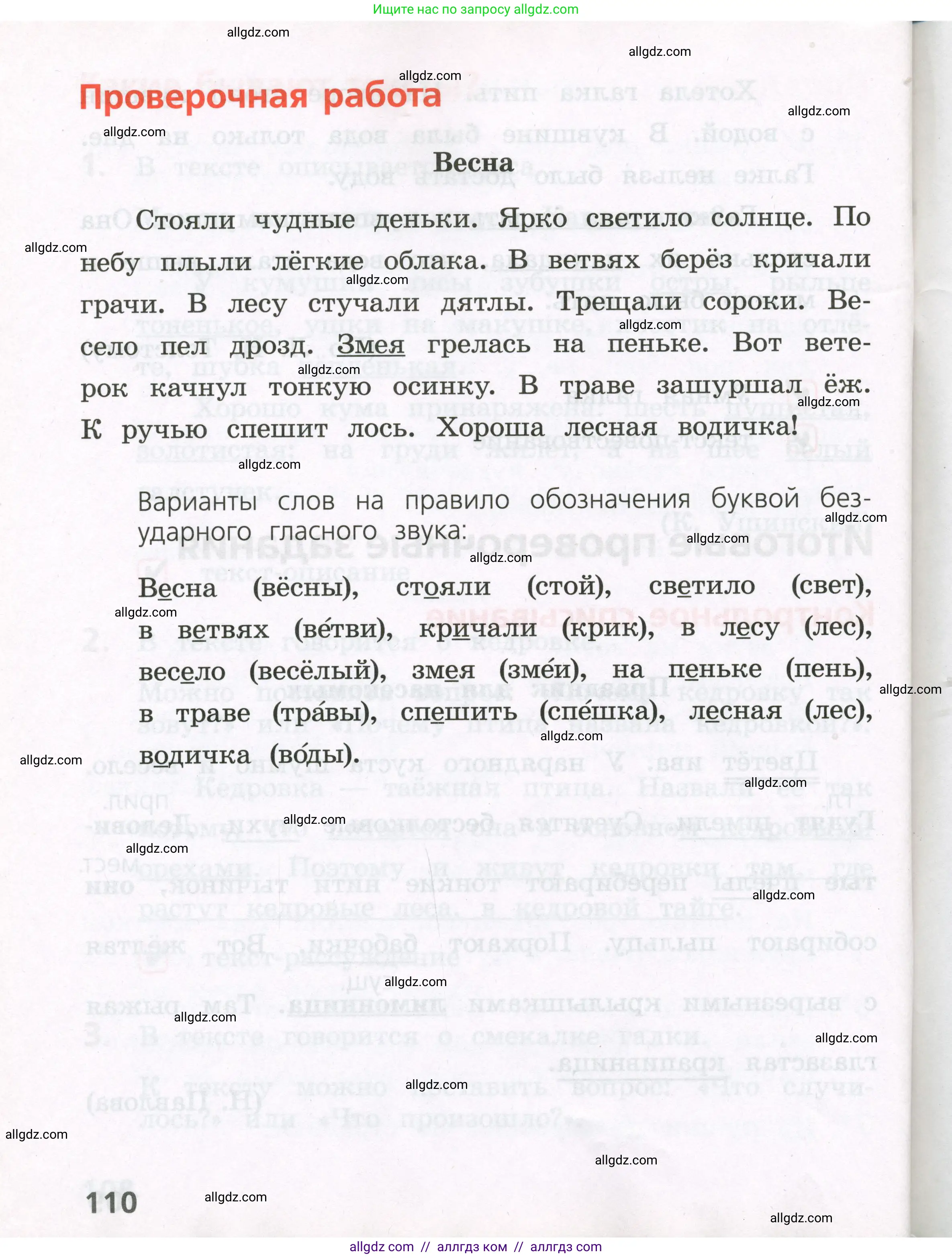 Русский язык, 2 класс Тетрадь учебных достижений, автор: Канакина Валентина Павловна, издательство Просвещение, Москва, 2023, белого цвета, страница 110