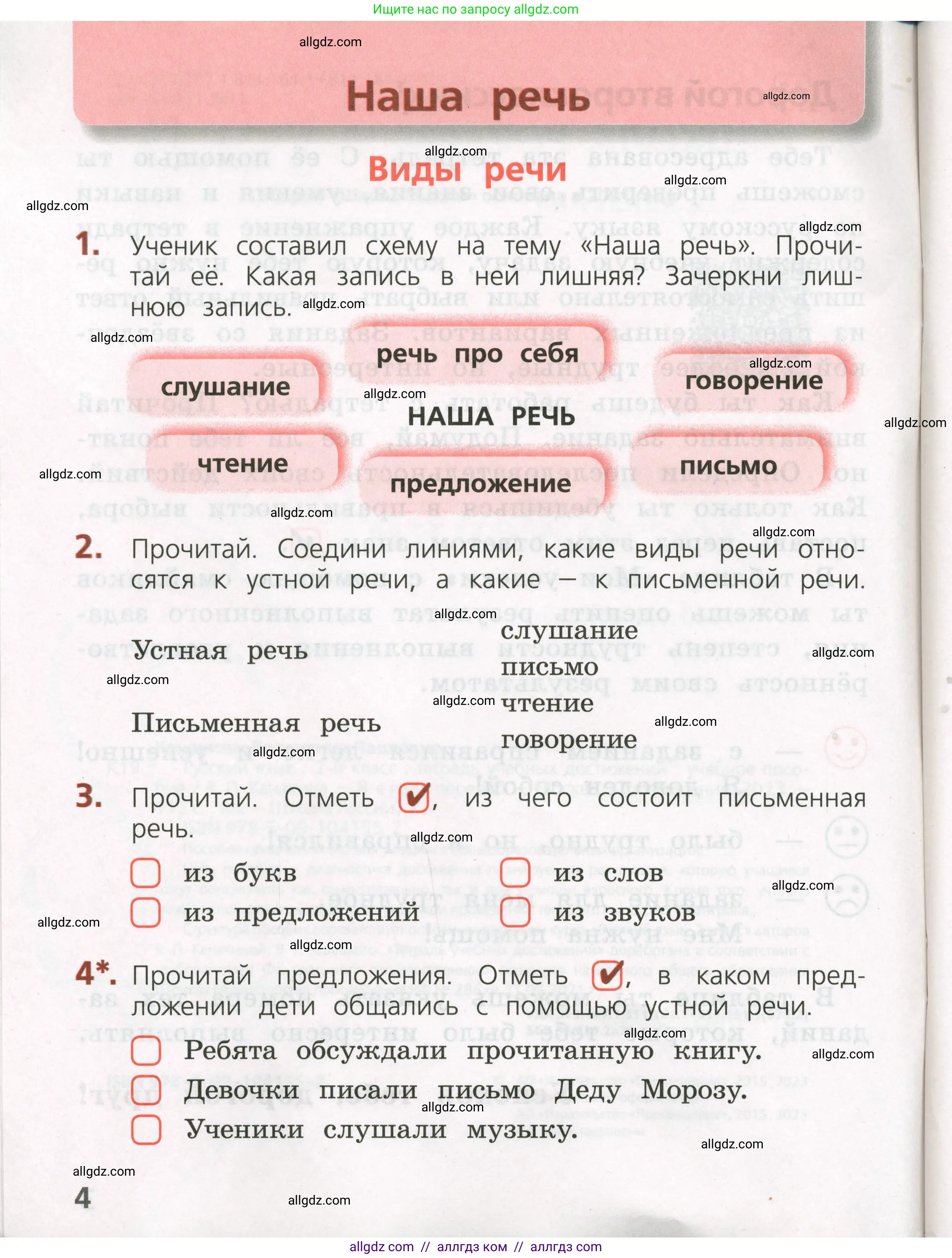 Русский язык, 2 класс Тетрадь учебных достижений, автор: Канакина Валентина Павловна, издательство Просвещение, Москва, 2023, белого цвета, страница 4