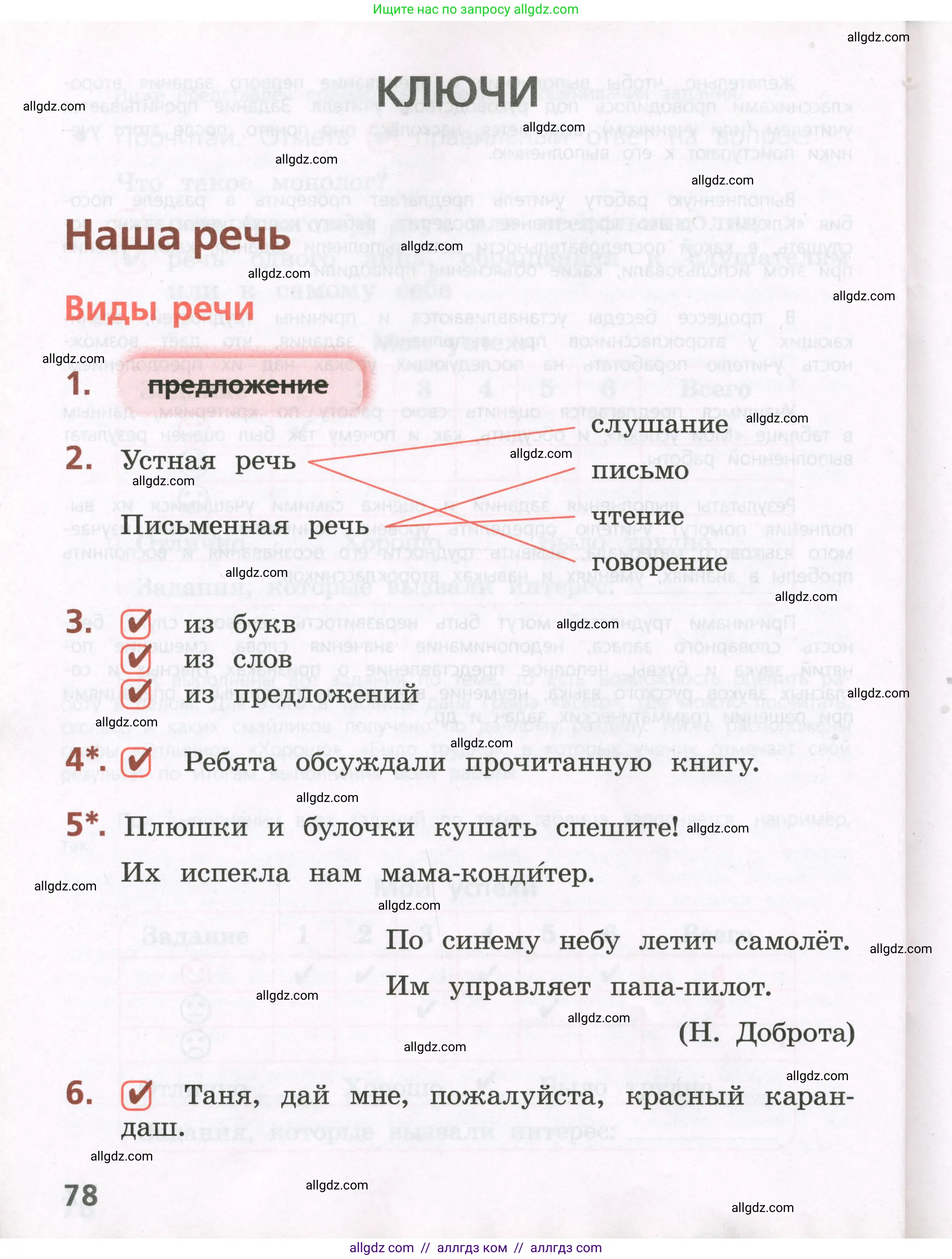 Русский язык, 2 класс Тетрадь учебных достижений, автор: Канакина Валентина Павловна, издательство Просвещение, Москва, 2023, белого цвета, страница 78