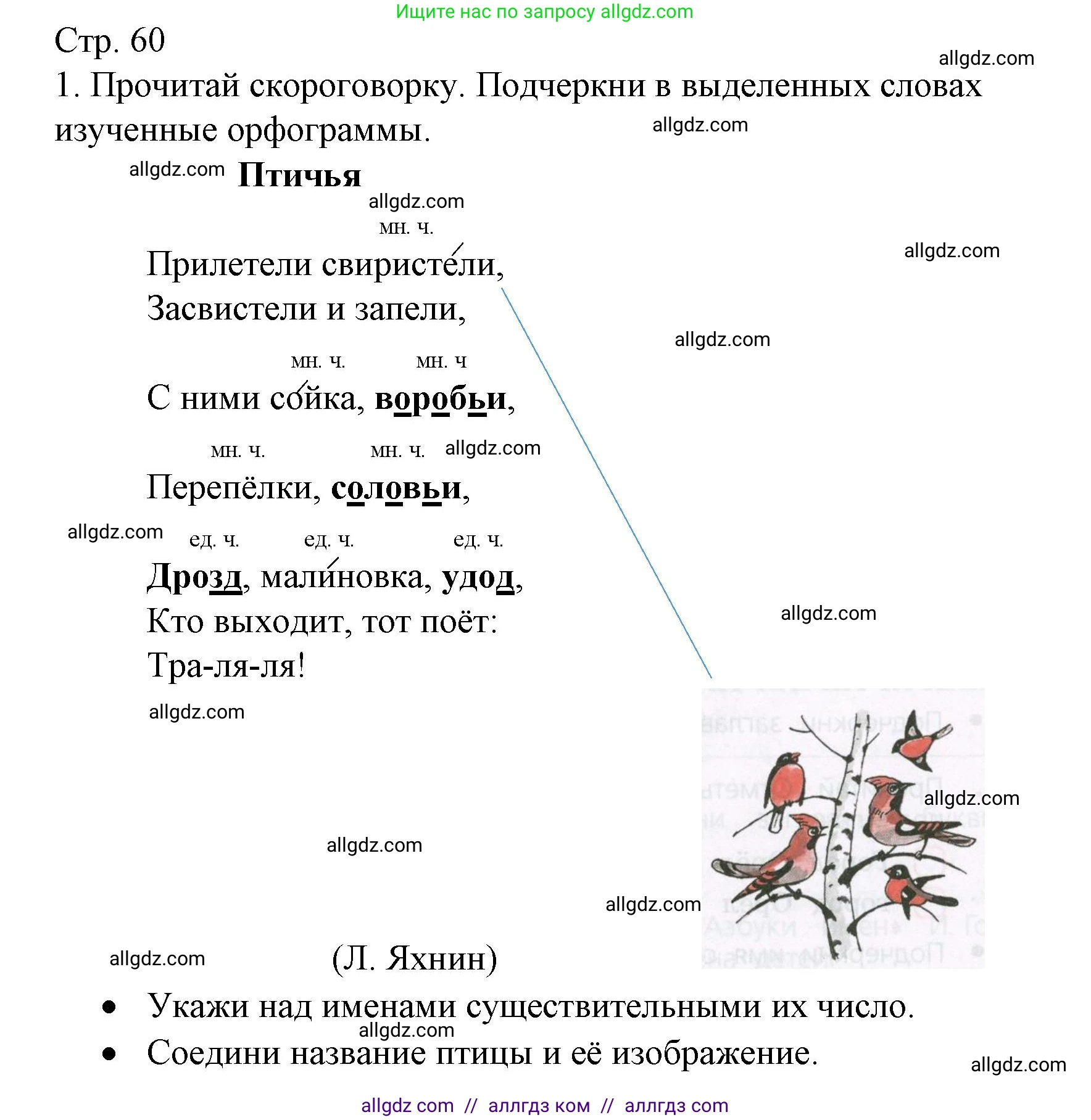 Русский язык, 2 класс Тетрадь учебных достижений, автор: Канакина Валентина Павловна, издательство Просвещение, Москва, 2023, белого цвета, страница 60, номер 1, Решение