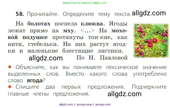 Русский язык, 2 класс Учебник, авторы: Канакина Валентина Павловна, Горецкий Всеслав Гаврилович, издательство Просвещение, Москва, 2023, белого цвета, Часть 1, страница 46, номер 58, Условие