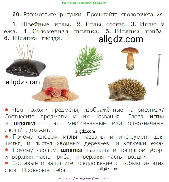 Русский язык, 2 класс Учебник, авторы: Канакина Валентина Павловна, Горецкий Всеслав Гаврилович, издательство Просвещение, Москва, 2023, белого цвета, Часть 1, страница 47, номер 60, Условие