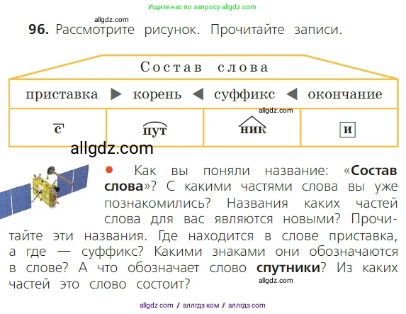 Русский язык, 2 класс Учебник, авторы: Канакина Валентина Павловна, Горецкий Всеслав Гаврилович, издательство Просвещение, Москва, 2023, белого цвета, Часть 1, страница 66, номер 96, Условие