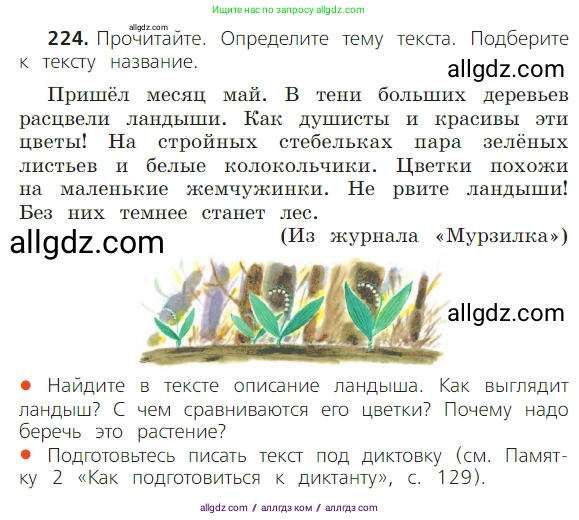 Русский язык, 2 класс Учебник, авторы: Канакина Валентина Павловна, Горецкий Всеслав Гаврилович, издательство Просвещение, Москва, 2023, белого цвета, Часть 2, страница 127, номер 224, Условие