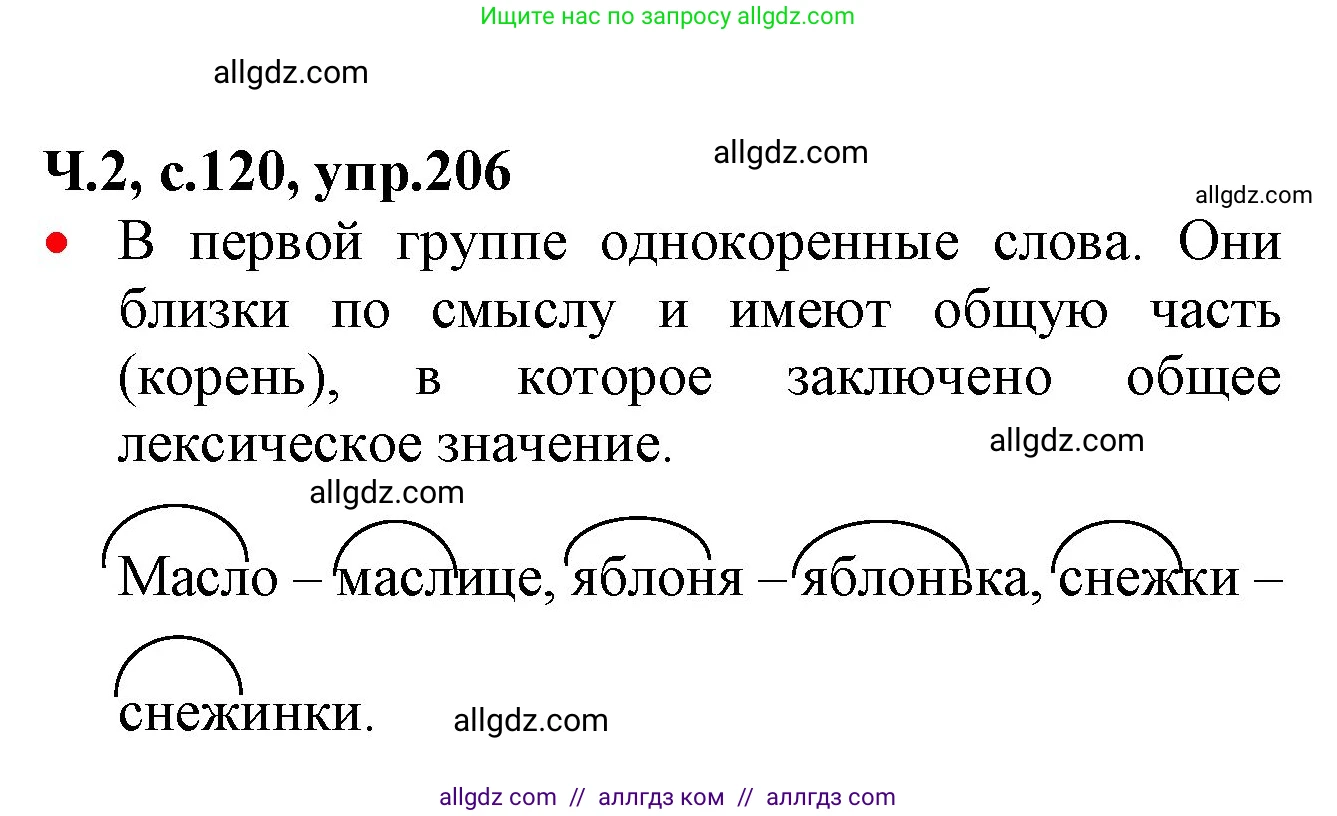 Русский язык, 2 класс Учебник, авторы: Канакина Валентина Павловна, Горецкий Всеслав Гаврилович, издательство Просвещение, Москва, 2023, белого цвета, Часть 2, страница 120, номер 206, Решение