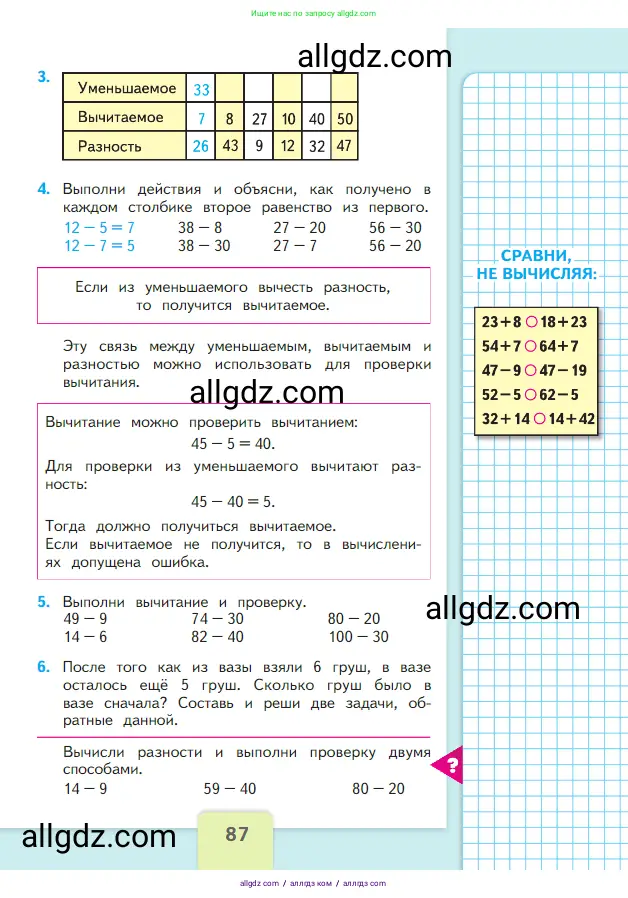 Математика, 2 класс Учебник, авторы: Моро Мария Игнатьевна, Бантова Мария Александровна, Бельтюкова Галина Васильевна, Волкова Светлана Ивановна, Степанова Светлана Вячеславовна, издательство Просвещение, Москва, 2023, белого цвета, Часть 1, страница 87