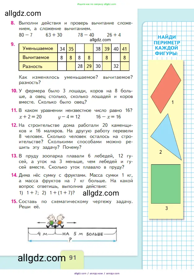 Математика, 2 класс Учебник, авторы: Моро Мария Игнатьевна, Бантова Мария Александровна, Бельтюкова Галина Васильевна, Волкова Светлана Ивановна, Степанова Светлана Вячеславовна, издательство Просвещение, Москва, 2023, белого цвета, Часть 1, страница 91
