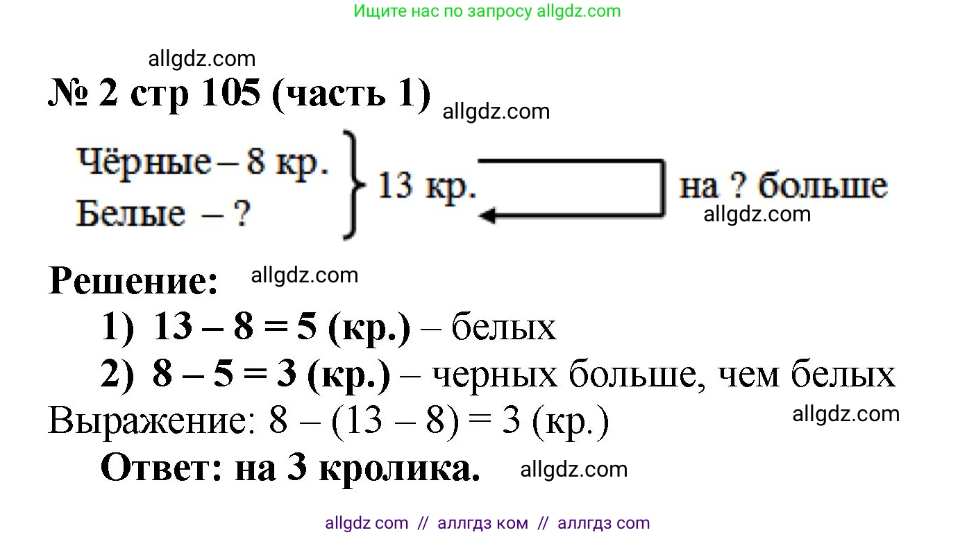 Математика, 2 класс Учебник, авторы: Моро Мария Игнатьевна, Бантова Мария Александровна, Бельтюкова Галина Васильевна, Волкова Светлана Ивановна, Степанова Светлана Вячеславовна, издательство Просвещение, Москва, 2023, белого цвета, Часть 1, страница 105, номер 2, Решение
