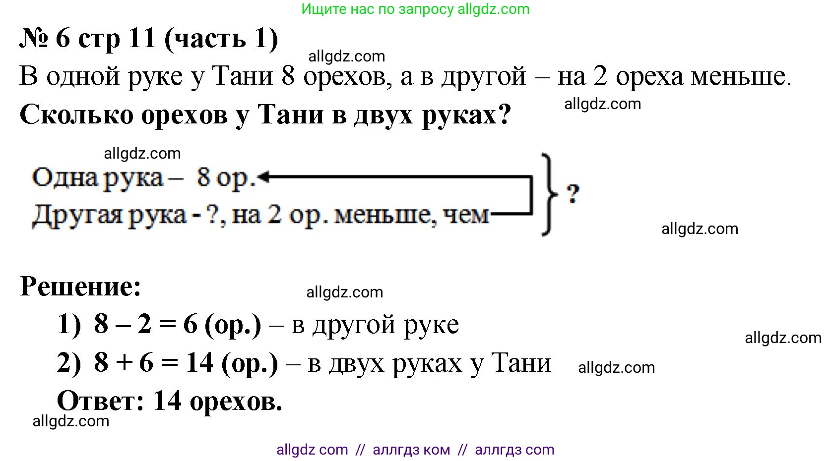 Математика, 2 класс Учебник, авторы: Моро Мария Игнатьевна, Бантова Мария Александровна, Бельтюкова Галина Васильевна, Волкова Светлана Ивановна, Степанова Светлана Вячеславовна, издательство Просвещение, Москва, 2023, белого цвета, Часть 1, страница 11, номер 6, Решение