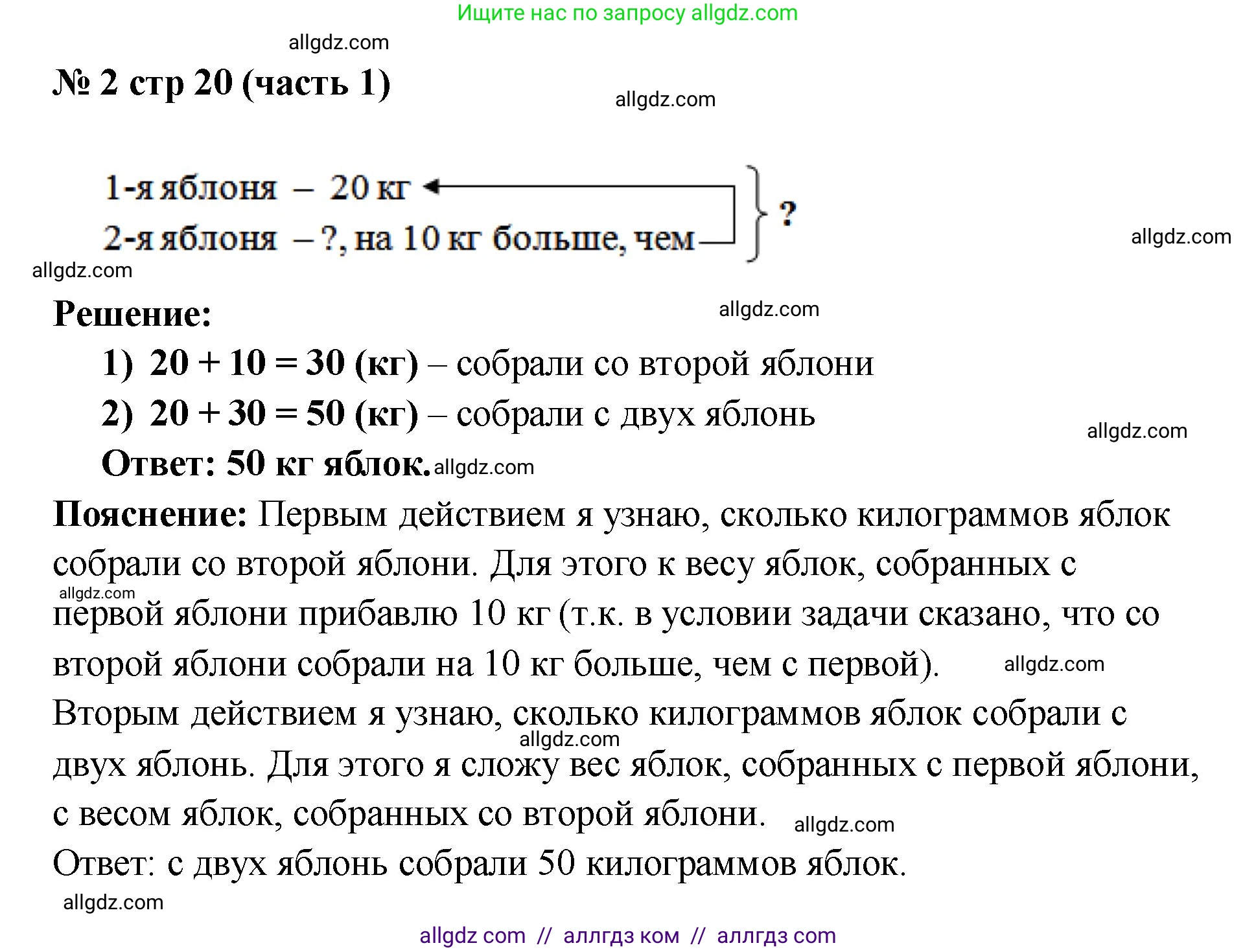 Математика, 2 класс Учебник, авторы: Моро Мария Игнатьевна, Бантова Мария Александровна, Бельтюкова Галина Васильевна, Волкова Светлана Ивановна, Степанова Светлана Вячеславовна, издательство Просвещение, Москва, 2023, белого цвета, Часть 1, страница 20, номер 2, Решение