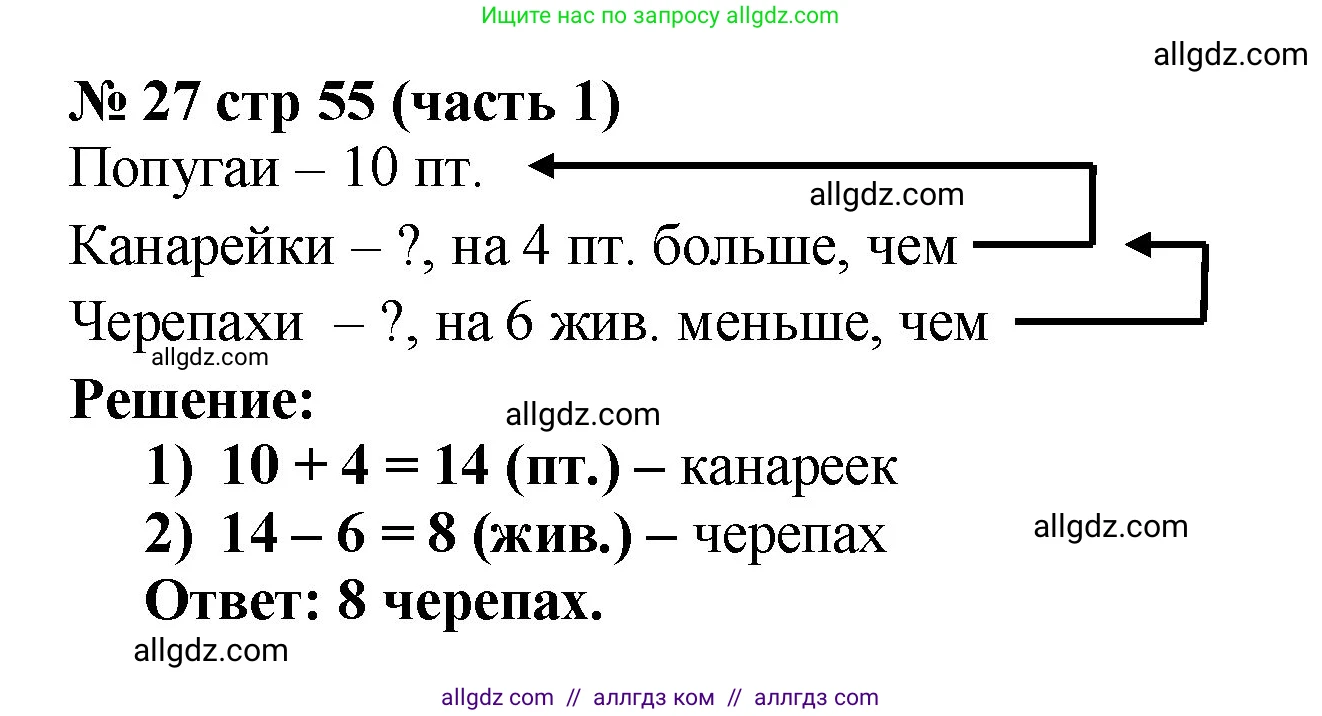 Математика, 2 класс Учебник, авторы: Моро Мария Игнатьевна, Бантова Мария Александровна, Бельтюкова Галина Васильевна, Волкова Светлана Ивановна, Степанова Светлана Вячеславовна, издательство Просвещение, Москва, 2023, белого цвета, Часть 1, страница 55, номер 27, Решение