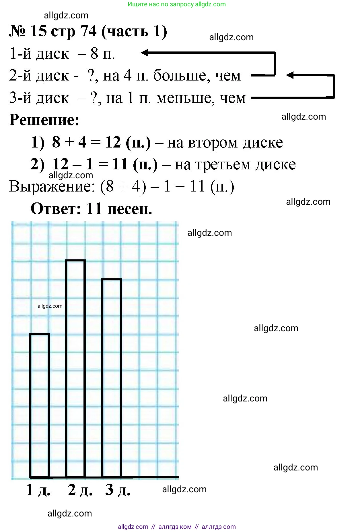 Математика, 2 класс Учебник, авторы: Моро Мария Игнатьевна, Бантова Мария Александровна, Бельтюкова Галина Васильевна, Волкова Светлана Ивановна, Степанова Светлана Вячеславовна, издательство Просвещение, Москва, 2023, белого цвета, Часть 1, страница 74, номер 15, Решение