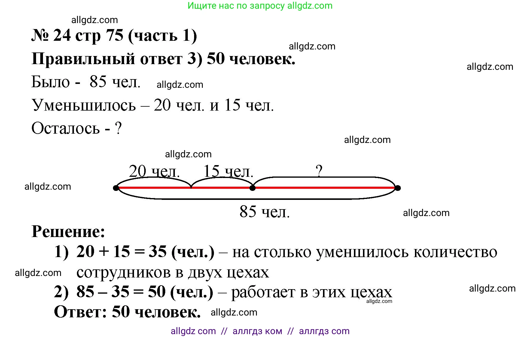 Математика, 2 класс Учебник, авторы: Моро Мария Игнатьевна, Бантова Мария Александровна, Бельтюкова Галина Васильевна, Волкова Светлана Ивановна, Степанова Светлана Вячеславовна, издательство Просвещение, Москва, 2023, белого цвета, Часть 1, страница 75, номер 24, Решение