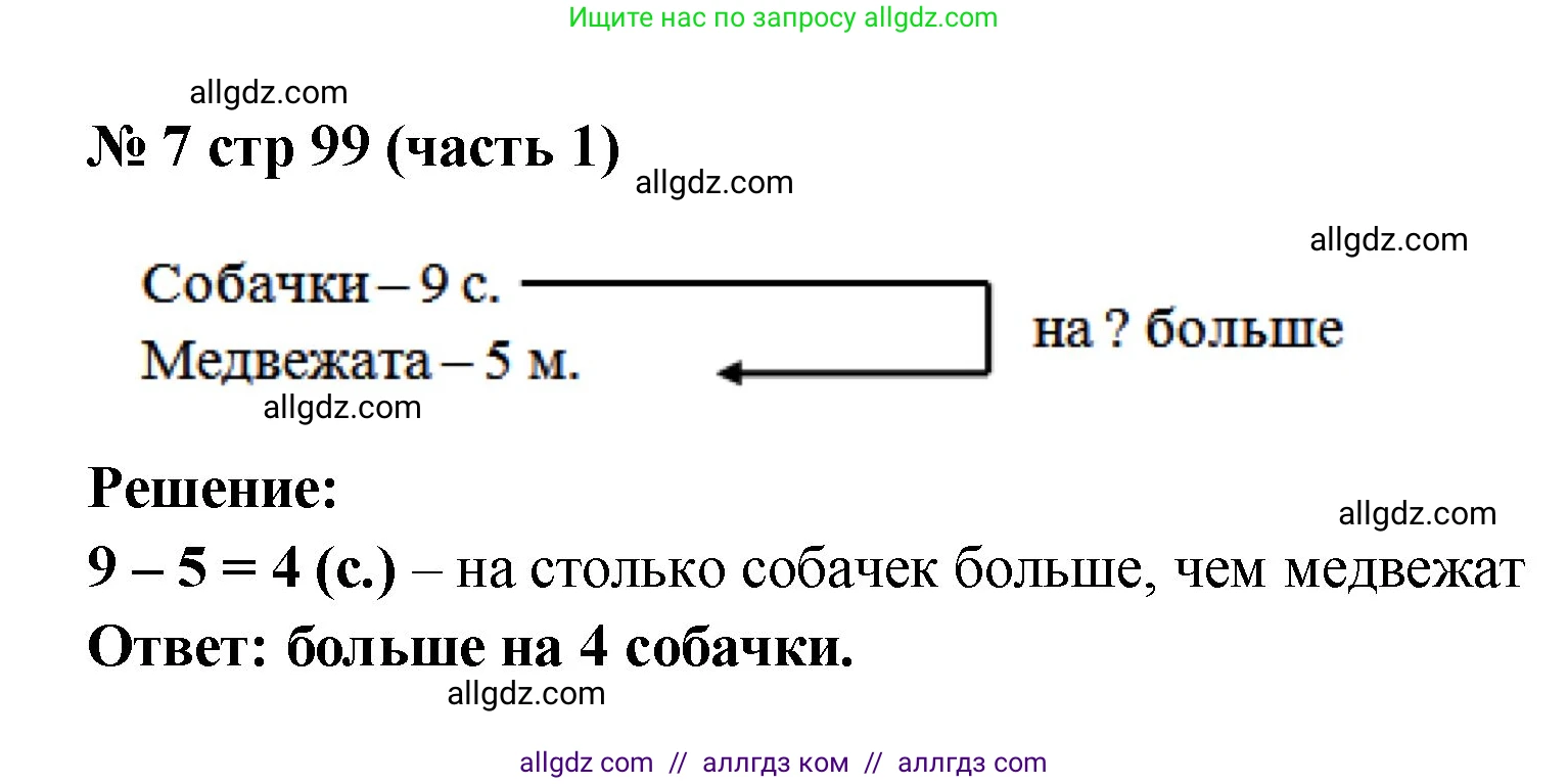 Математика, 2 класс Учебник, авторы: Моро Мария Игнатьевна, Бантова Мария Александровна, Бельтюкова Галина Васильевна, Волкова Светлана Ивановна, Степанова Светлана Вячеславовна, издательство Просвещение, Москва, 2023, белого цвета, Часть 1, страница 99, номер 7, Решение