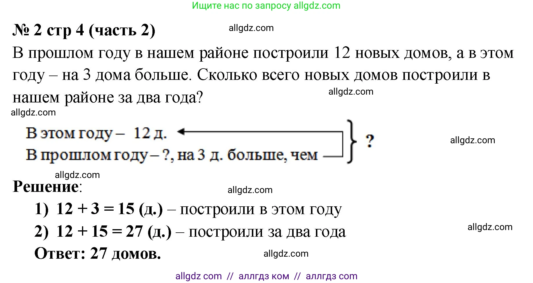 Математика, 2 класс Учебник, авторы: Моро Мария Игнатьевна, Бантова Мария Александровна, Бельтюкова Галина Васильевна, Волкова Светлана Ивановна, Степанова Светлана Вячеславовна, издательство Просвещение, Москва, 2023, белого цвета, Часть 2, страница 4, номер 2, Решение
