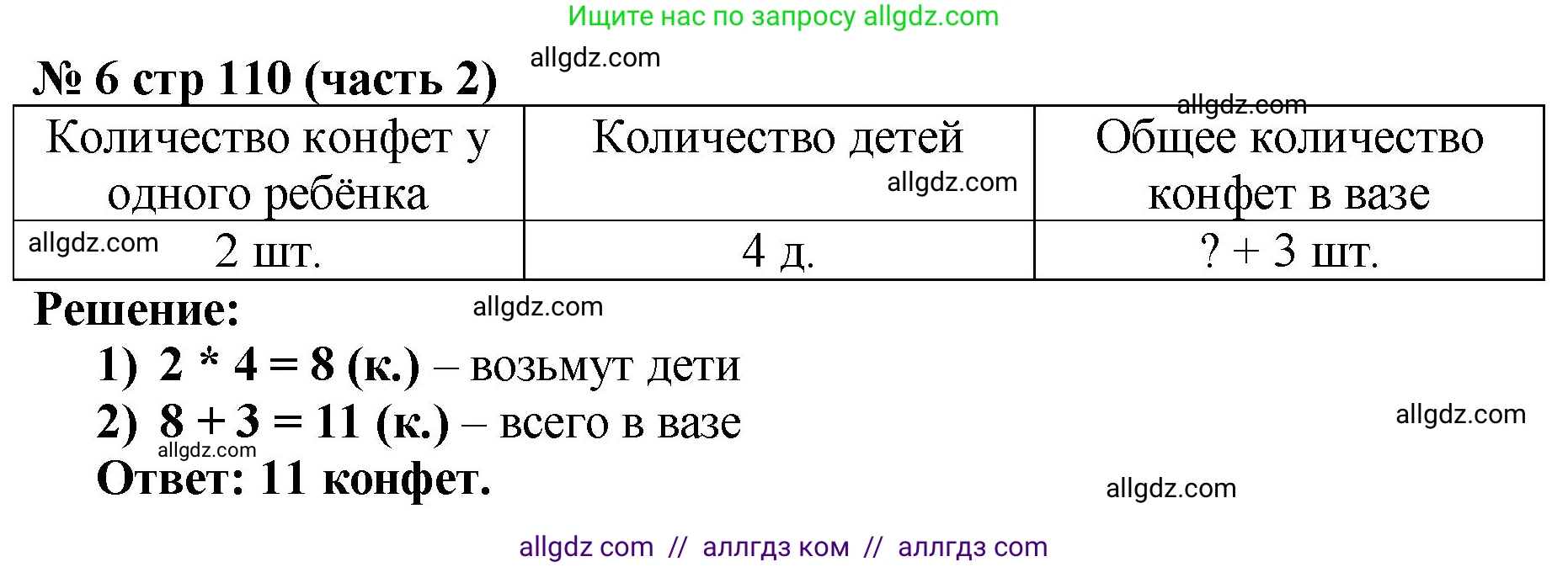Математика, 2 класс Учебник, авторы: Моро Мария Игнатьевна, Бантова Мария Александровна, Бельтюкова Галина Васильевна, Волкова Светлана Ивановна, Степанова Светлана Вячеславовна, издательство Просвещение, Москва, 2023, белого цвета, Часть 2, страница 110, номер 6, Решение