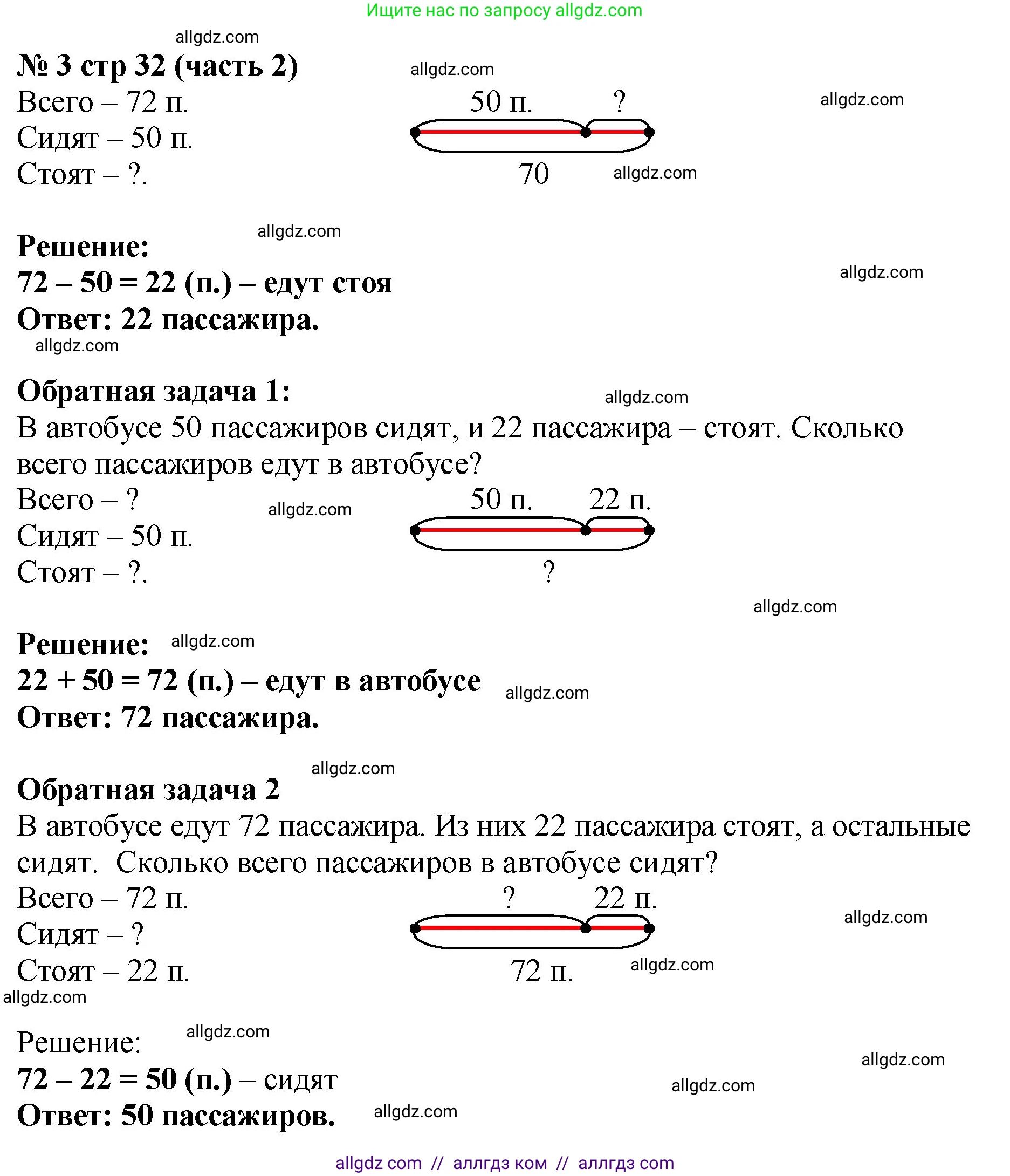 Математика, 2 класс Учебник, авторы: Моро Мария Игнатьевна, Бантова Мария Александровна, Бельтюкова Галина Васильевна, Волкова Светлана Ивановна, Степанова Светлана Вячеславовна, издательство Просвещение, Москва, 2023, белого цвета, Часть 2, страница 32, номер 3, Решение