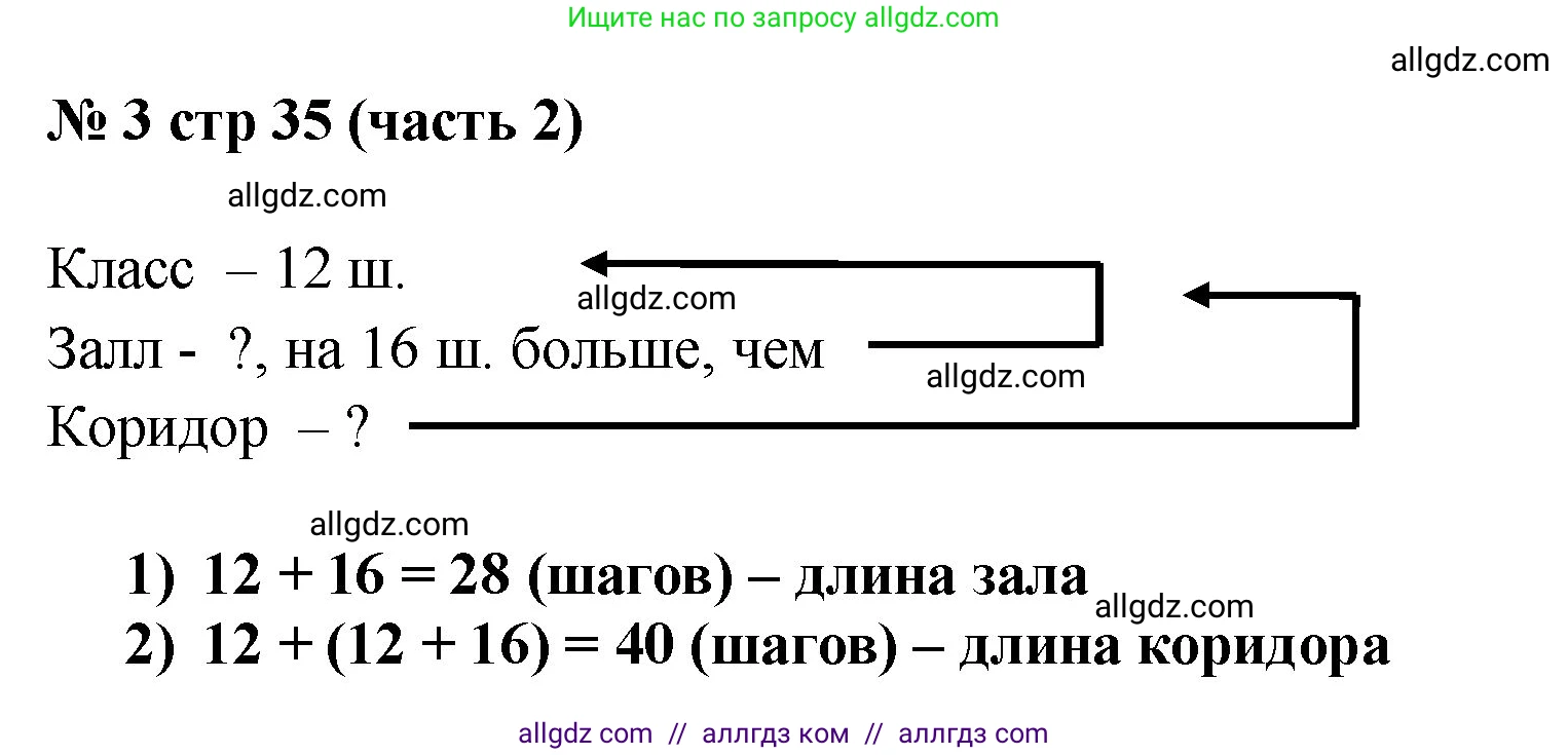 Математика, 2 класс Учебник, авторы: Моро Мария Игнатьевна, Бантова Мария Александровна, Бельтюкова Галина Васильевна, Волкова Светлана Ивановна, Степанова Светлана Вячеславовна, издательство Просвещение, Москва, 2023, белого цвета, Часть 2, страница 35, номер 3, Решение