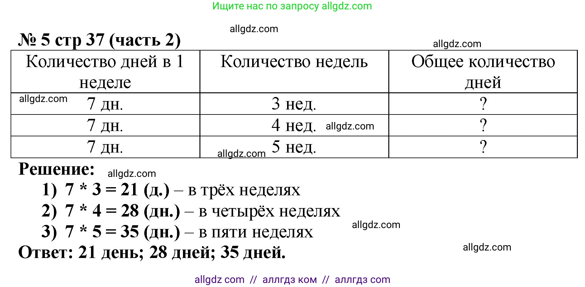 Математика, 2 класс Учебник, авторы: Моро Мария Игнатьевна, Бантова Мария Александровна, Бельтюкова Галина Васильевна, Волкова Светлана Ивановна, Степанова Светлана Вячеславовна, издательство Просвещение, Москва, 2023, белого цвета, Часть 2, страница 37, номер 5, Решение