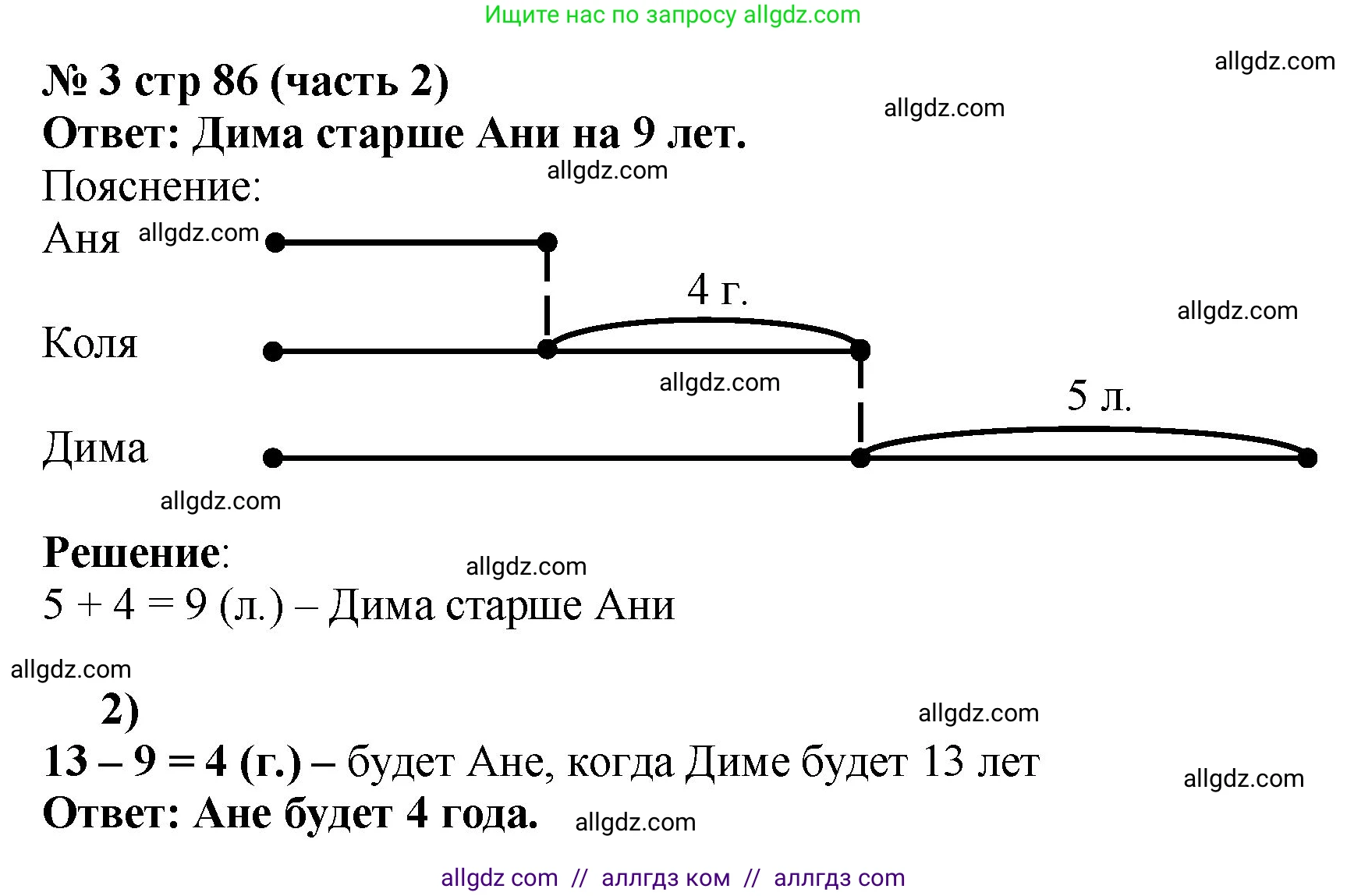 Математика, 2 класс Учебник, авторы: Моро Мария Игнатьевна, Бантова Мария Александровна, Бельтюкова Галина Васильевна, Волкова Светлана Ивановна, Степанова Светлана Вячеславовна, издательство Просвещение, Москва, 2023, белого цвета, Часть 2, страница 86, номер 3, Решение