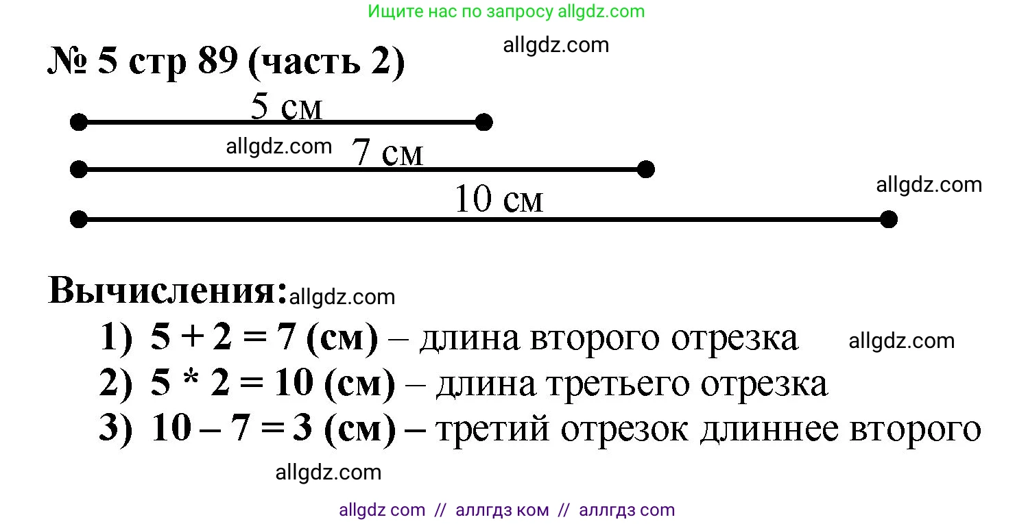 Математика, 2 класс Учебник, авторы: Моро Мария Игнатьевна, Бантова Мария Александровна, Бельтюкова Галина Васильевна, Волкова Светлана Ивановна, Степанова Светлана Вячеславовна, издательство Просвещение, Москва, 2023, белого цвета, Часть 2, страница 89, номер 5, Решение