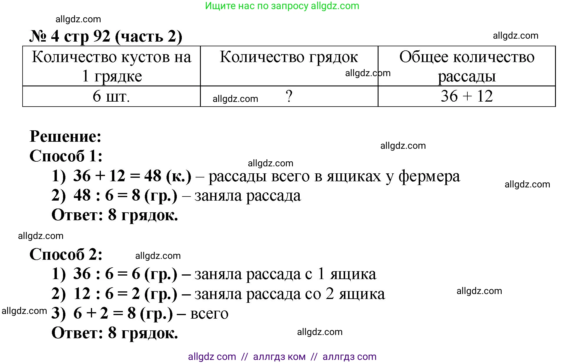 Математика, 2 класс Учебник, авторы: Моро Мария Игнатьевна, Бантова Мария Александровна, Бельтюкова Галина Васильевна, Волкова Светлана Ивановна, Степанова Светлана Вячеславовна, издательство Просвещение, Москва, 2023, белого цвета, Часть 2, страница 92, номер 4, Решение