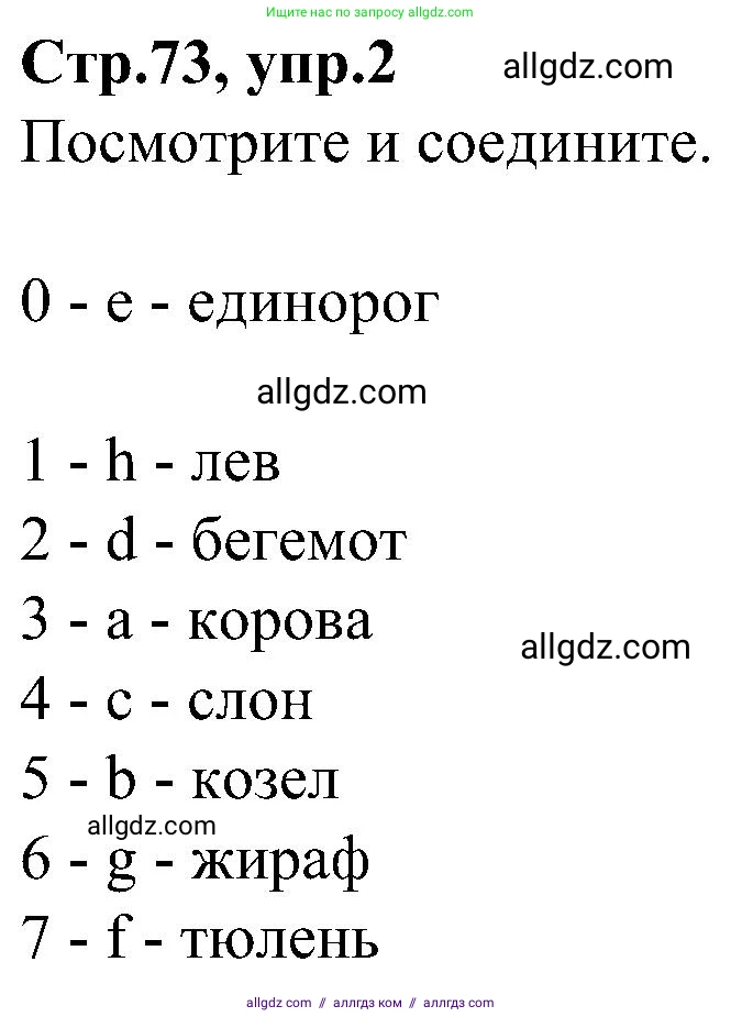 Английский язык (english), 3 класс Учебник (Student's book), авторы: Баранова Ксения Михайловна (Baranova Ksenia), Дули Дженни (Dooley Jenny), Копылова Виктория Викторовна (Kopylova Victoria), Мильруд Радислав Петрович (Millrood Radislav), Эванс Вирджиния (Evans Virginia), издательство Просвещение, Москва, 2023, зелёного цвета, Часть ( Part) 2, страница 73, номер 2, Решение