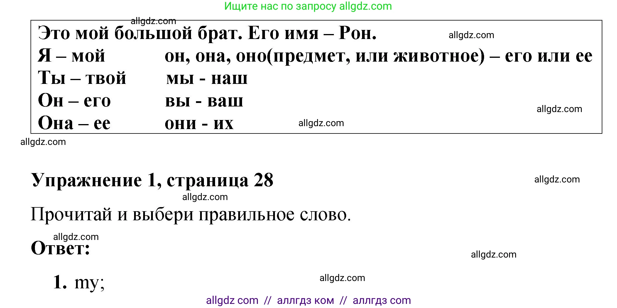 Английский язык (english), 3 класс Учебник (Student's book), авторы: Быкова Надежда Ильинична (Bykova Nadezhda), Дули Дженни (Dooley Jenny), Поспелова Марина Давидовна (Pospelova Marina), Эванс Вирджиния (Evans Virginia), издательство Просвещение, Москва, 2023, зелёного цвета, Часть 1, страница 28, номер 1, Решение 1