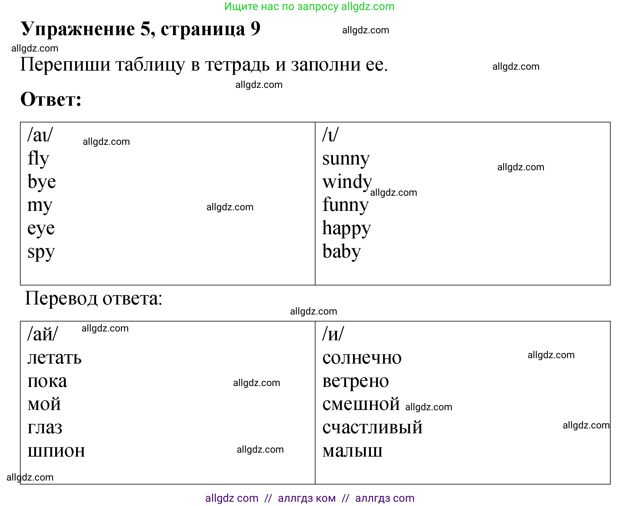 Английский язык (english), 3 класс Учебник (Student's book), авторы: Быкова Надежда Ильинична (Bykova Nadezhda), Дули Дженни (Dooley Jenny), Поспелова Марина Давидовна (Pospelova Marina), Эванс Вирджиния (Evans Virginia), издательство Просвещение, Москва, 2023, зелёного цвета, Часть 2, страница 9, номер 5, Решение 1
