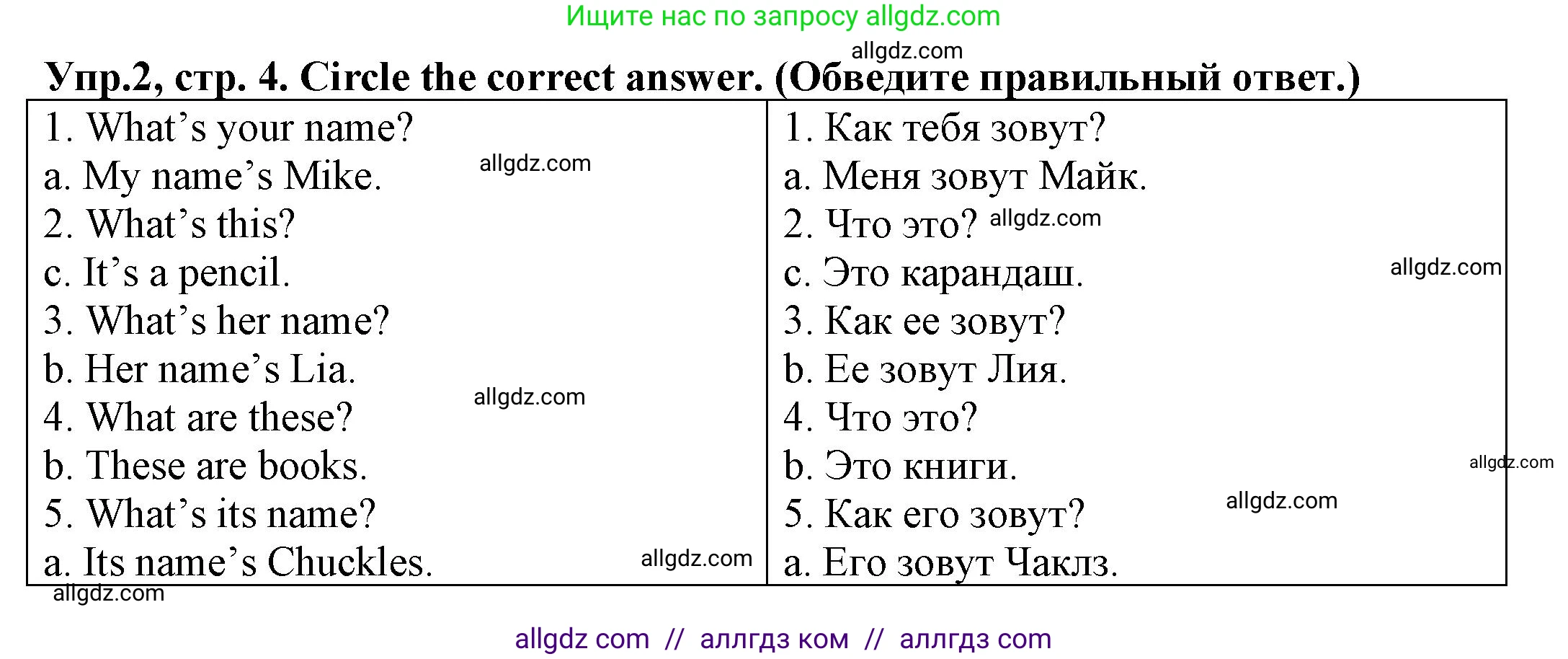 Английский язык (english), 3 класс Грамматический тренажёр, автор: Юшина Дарья Генадьевна, издательство Просвещение, Москва, 2023, салатового цвета, страница 4, номер 2, Решение