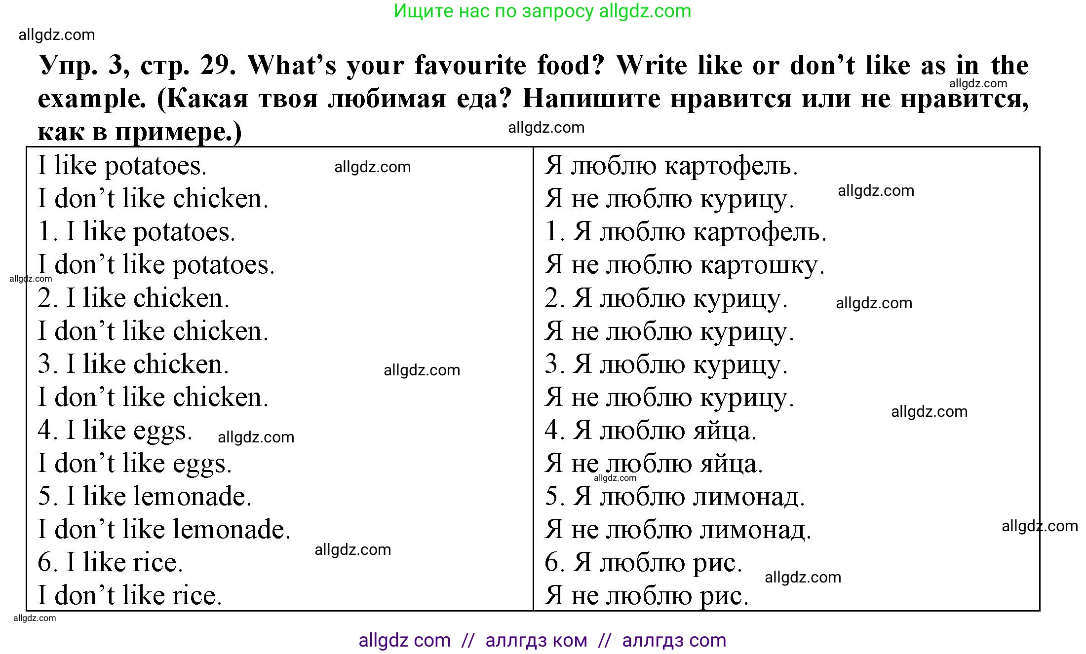 Английский язык (english), 3 класс Грамматический тренажёр, автор: Юшина Дарья Генадьевна, издательство Просвещение, Москва, 2023, салатового цвета, страница 29, номер 3, Решение
