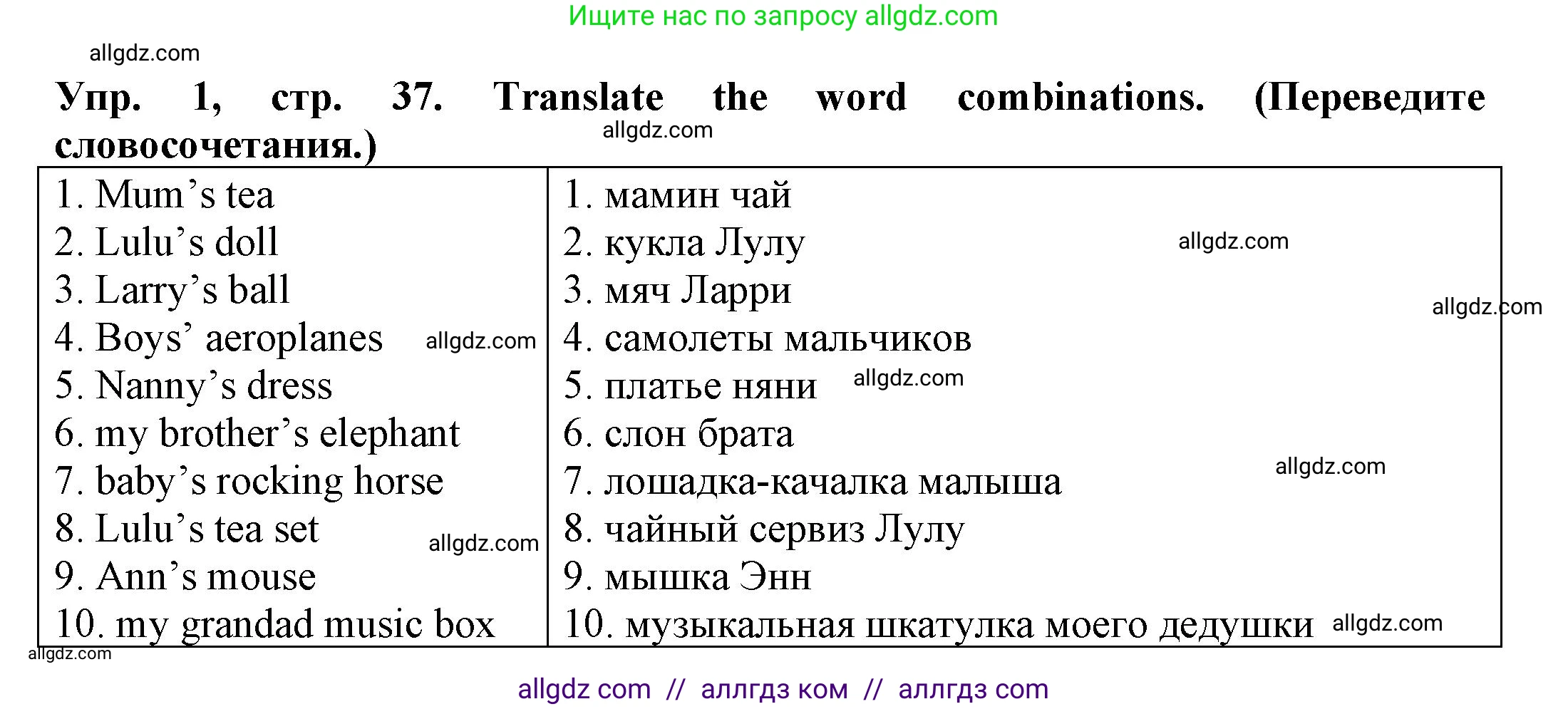 Английский язык (english), 3 класс Грамматический тренажёр, автор: Юшина Дарья Генадьевна, издательство Просвещение, Москва, 2023, салатового цвета, страница 37, номер 1, Решение