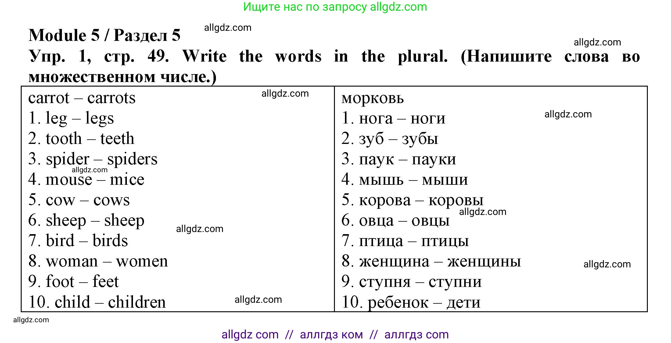 Английский язык (english), 3 класс Грамматический тренажёр, автор: Юшина Дарья Генадьевна, издательство Просвещение, Москва, 2023, салатового цвета, страница 49, номер 1, Решение