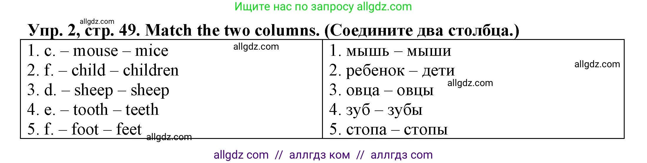 Английский язык (english), 3 класс Грамматический тренажёр, автор: Юшина Дарья Генадьевна, издательство Просвещение, Москва, 2023, салатового цвета, страница 49, номер 2, Решение