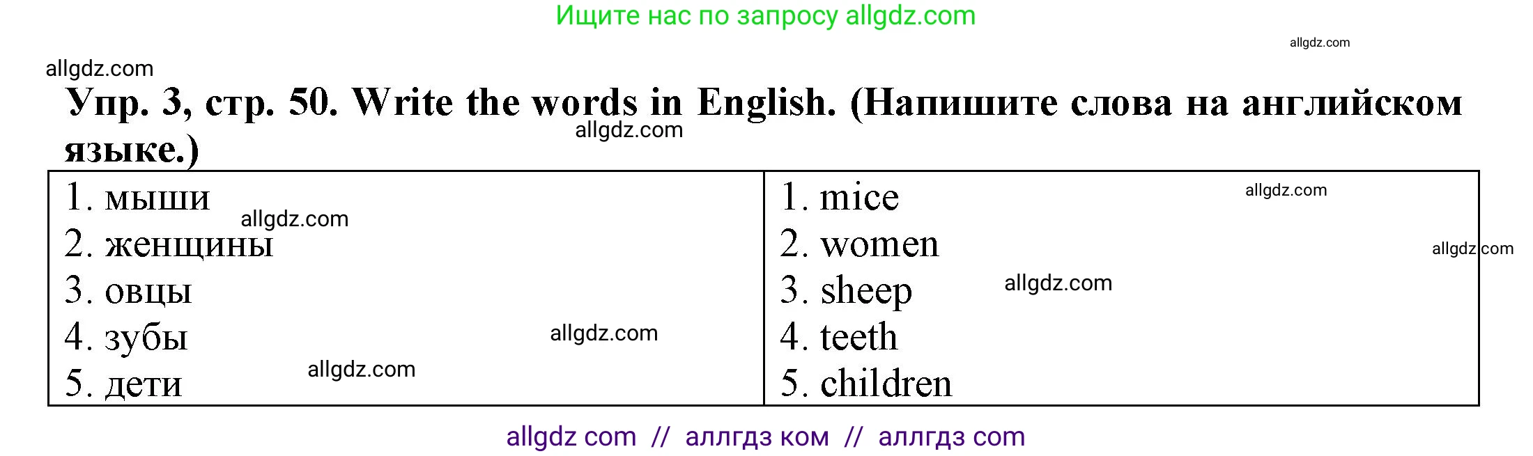 Английский язык (english), 3 класс Грамматический тренажёр, автор: Юшина Дарья Генадьевна, издательство Просвещение, Москва, 2023, салатового цвета, страница 50, номер 3, Решение