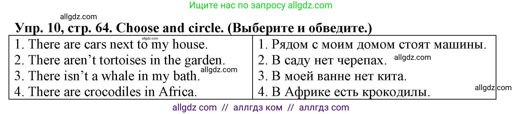 Английский язык (english), 3 класс Грамматический тренажёр, автор: Юшина Дарья Генадьевна, издательство Просвещение, Москва, 2023, салатового цвета, страница 64, номер 10, Решение
