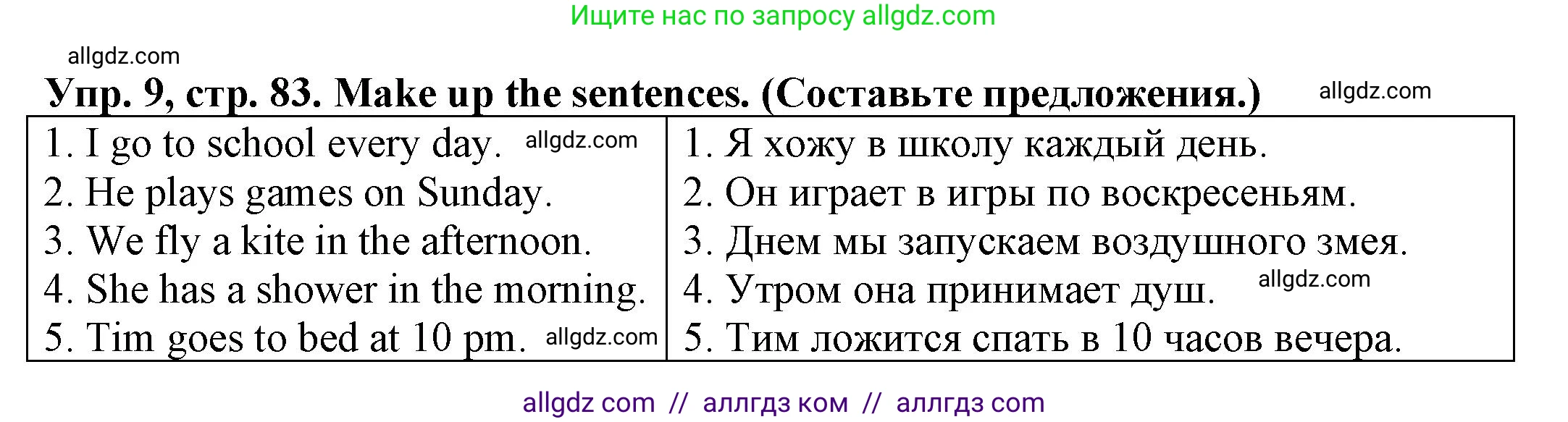 Английский язык (english), 3 класс Грамматический тренажёр, автор: Юшина Дарья Генадьевна, издательство Просвещение, Москва, 2023, салатового цвета, страница 83, номер 9, Решение