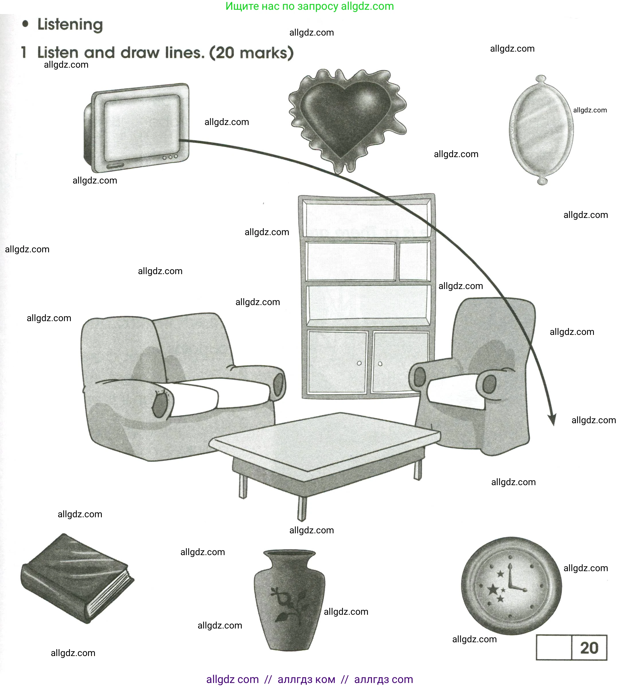 Английский язык (english), 3 класс контрольные задания (test booklet), автор: Баранова Ксения Михайловна (Baranova Ksenia), издательство Просвещение, Москва, 2023, серого цвета, страница 59, номер 1, Условие