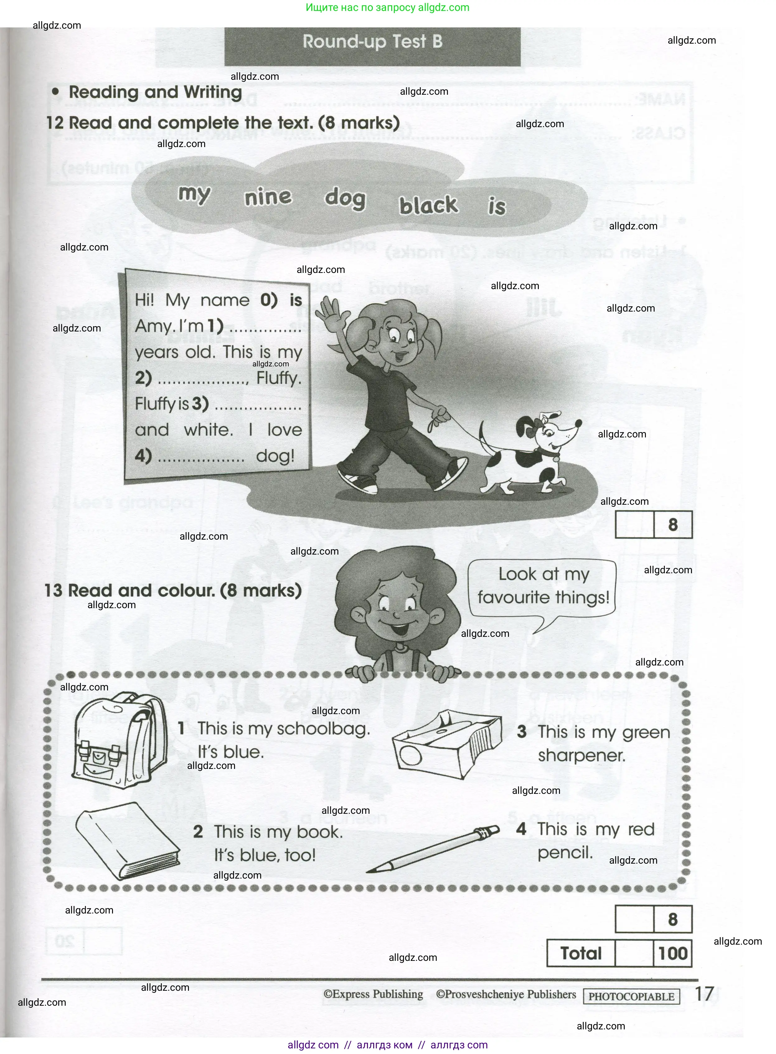 Английский язык (english), 3 класс контрольные задания (test booklet), автор: Баранова Ксения Михайловна (Baranova Ksenia), издательство Просвещение, Москва, 2023, серого цвета, страница 17