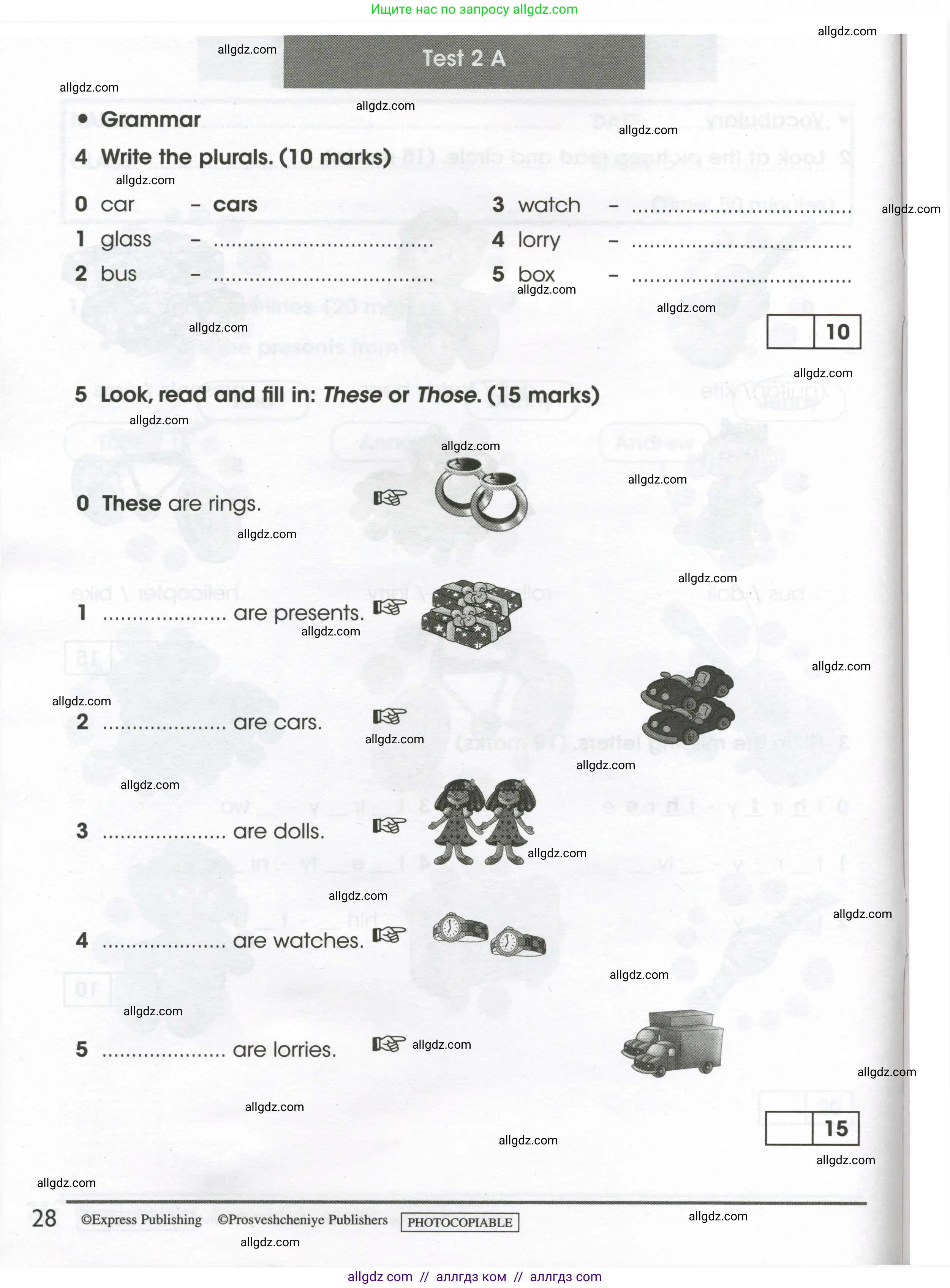Английский язык (english), 3 класс контрольные задания (test booklet), автор: Баранова Ксения Михайловна (Baranova Ksenia), издательство Просвещение, Москва, 2023, серого цвета, страница 28