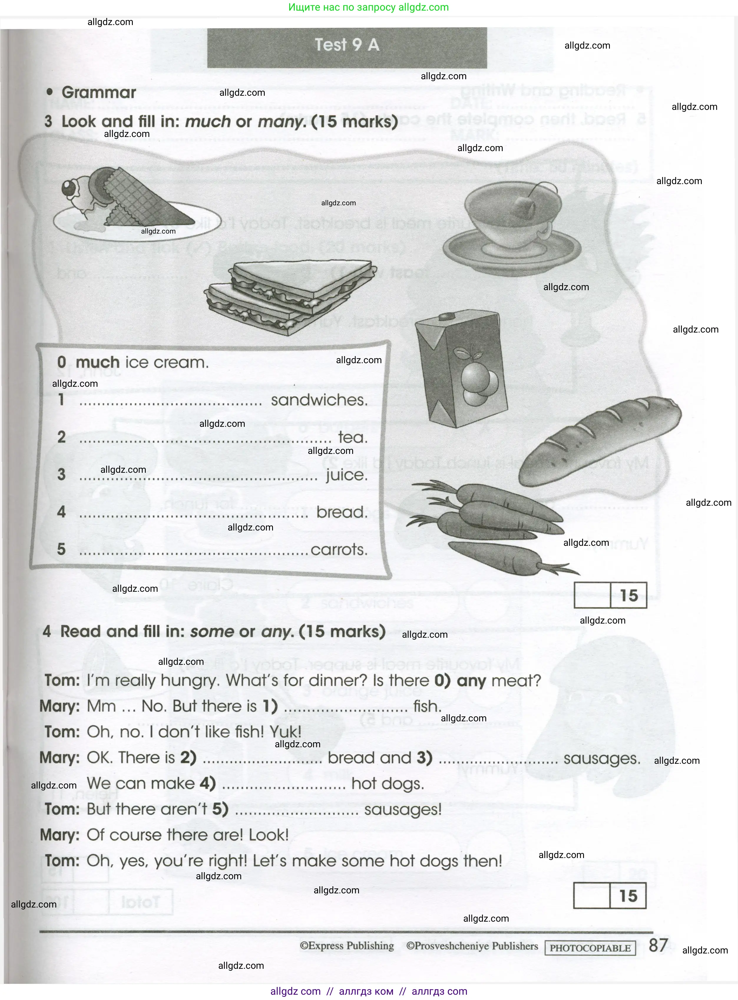 Английский язык (english), 3 класс контрольные задания (test booklet), автор: Баранова Ксения Михайловна (Baranova Ksenia), издательство Просвещение, Москва, 2023, серого цвета, страница 87