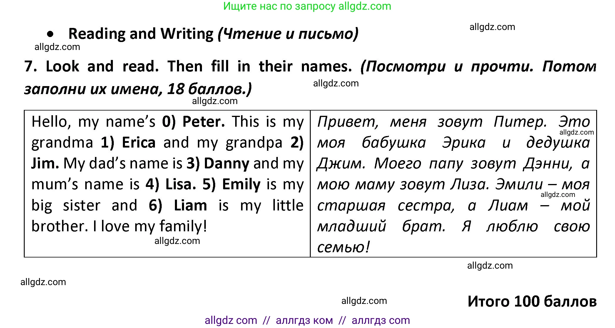 Английский язык (english), 3 класс контрольные задания (test booklet), автор: Баранова Ксения Михайловна (Baranova Ksenia), издательство Просвещение, Москва, 2023, серого цвета, страница 21, номер 7, Решение