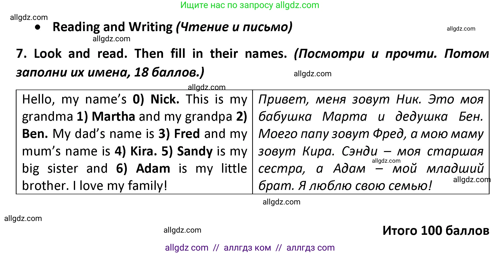 Английский язык (english), 3 класс контрольные задания (test booklet), автор: Баранова Ксения Михайловна (Baranova Ksenia), издательство Просвещение, Москва, 2023, серого цвета, страница 25, номер 7, Решение