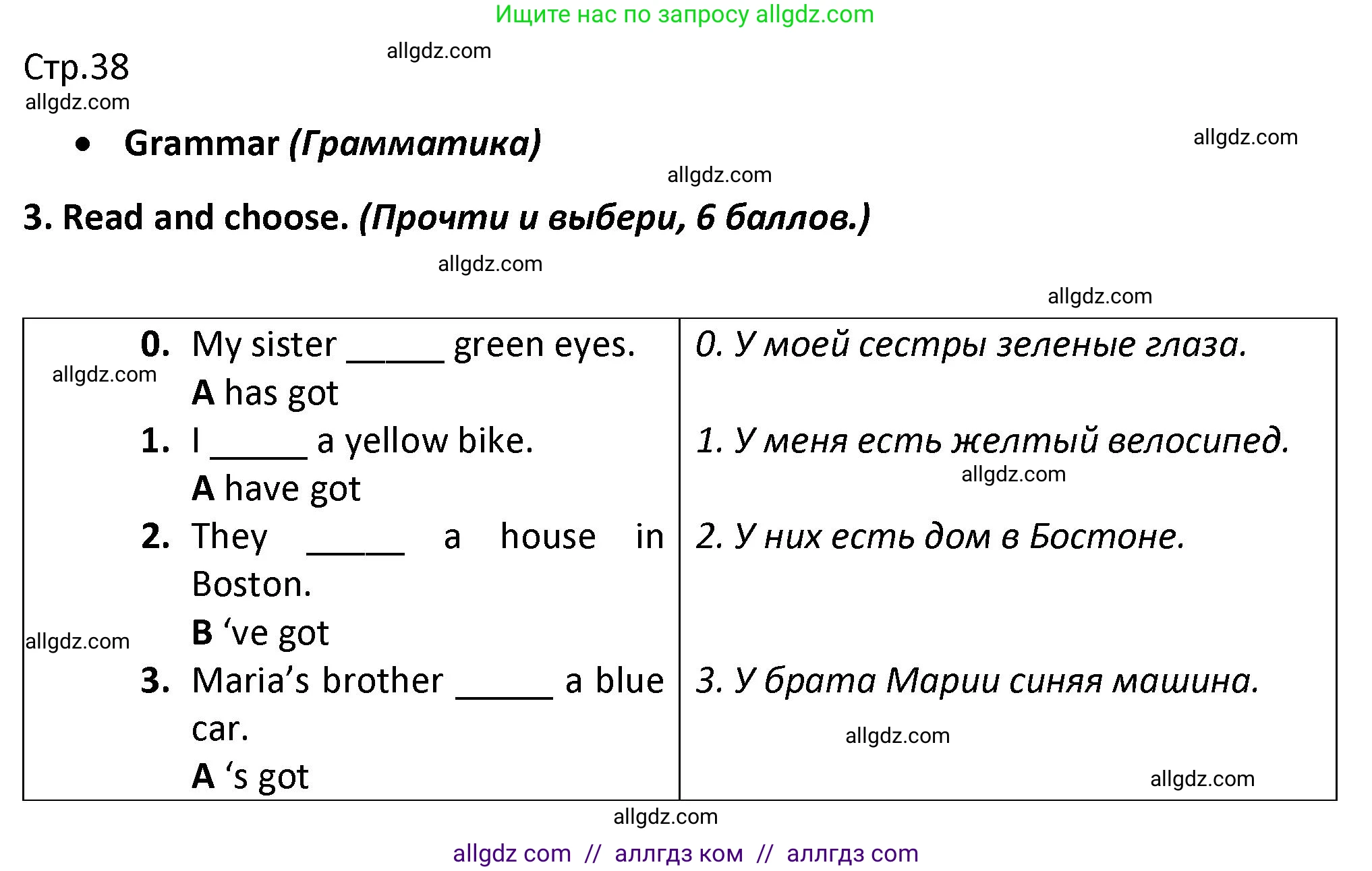 Английский язык (english), 3 класс контрольные задания (test booklet), автор: Баранова Ксения Михайловна (Baranova Ksenia), издательство Просвещение, Москва, 2023, серого цвета, страница 38, номер 3, Решение