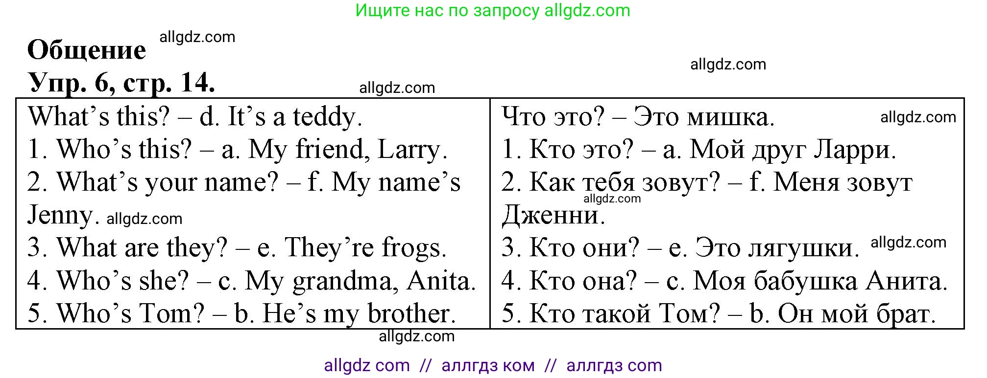 Английский язык (english), 3 класс контрольные задания (test booklet), авторы: Быкова Надежда Ильинична (Bykova Nadezhda), Дули Дженни (Dooley Jenny), Поспелова Марина Давидовна (Pospelova Marina), Эванс Вирджиния (Evans Virginia), издательство Просвещение, Москва, 2023, салатового цвета, страница 14, номер 6, Решение 1