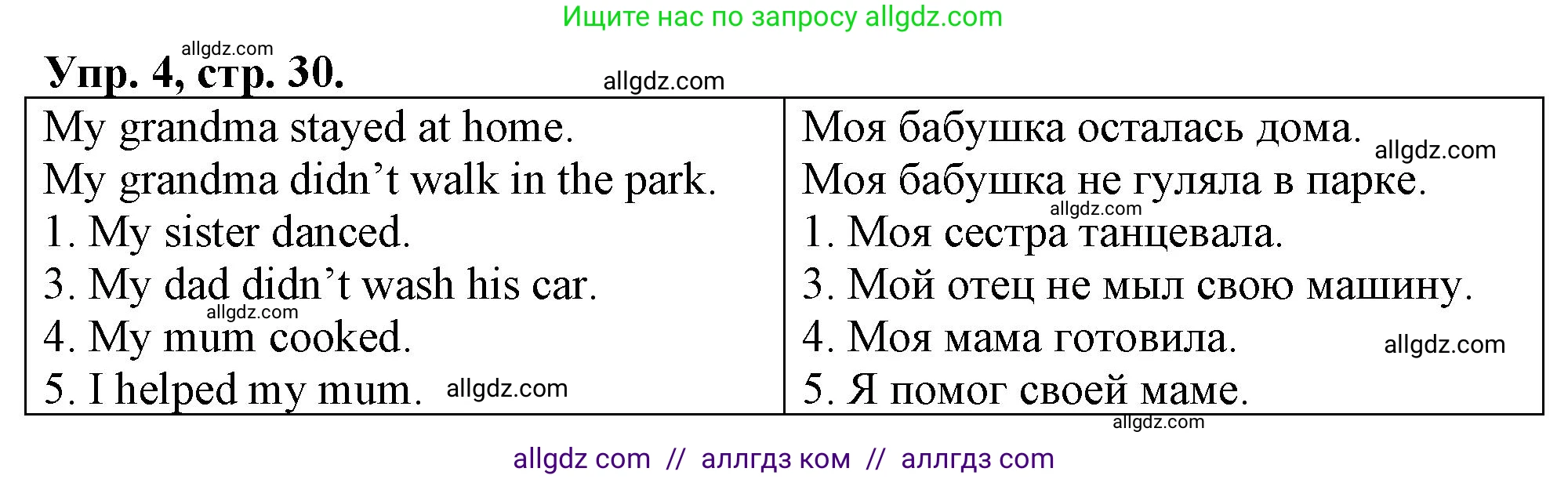 Английский язык (english), 3 класс контрольные задания (test booklet), авторы: Быкова Надежда Ильинична (Bykova Nadezhda), Дули Дженни (Dooley Jenny), Поспелова Марина Давидовна (Pospelova Marina), Эванс Вирджиния (Evans Virginia), издательство Просвещение, Москва, 2023, салатового цвета, страница 30, номер 4, Решение 1