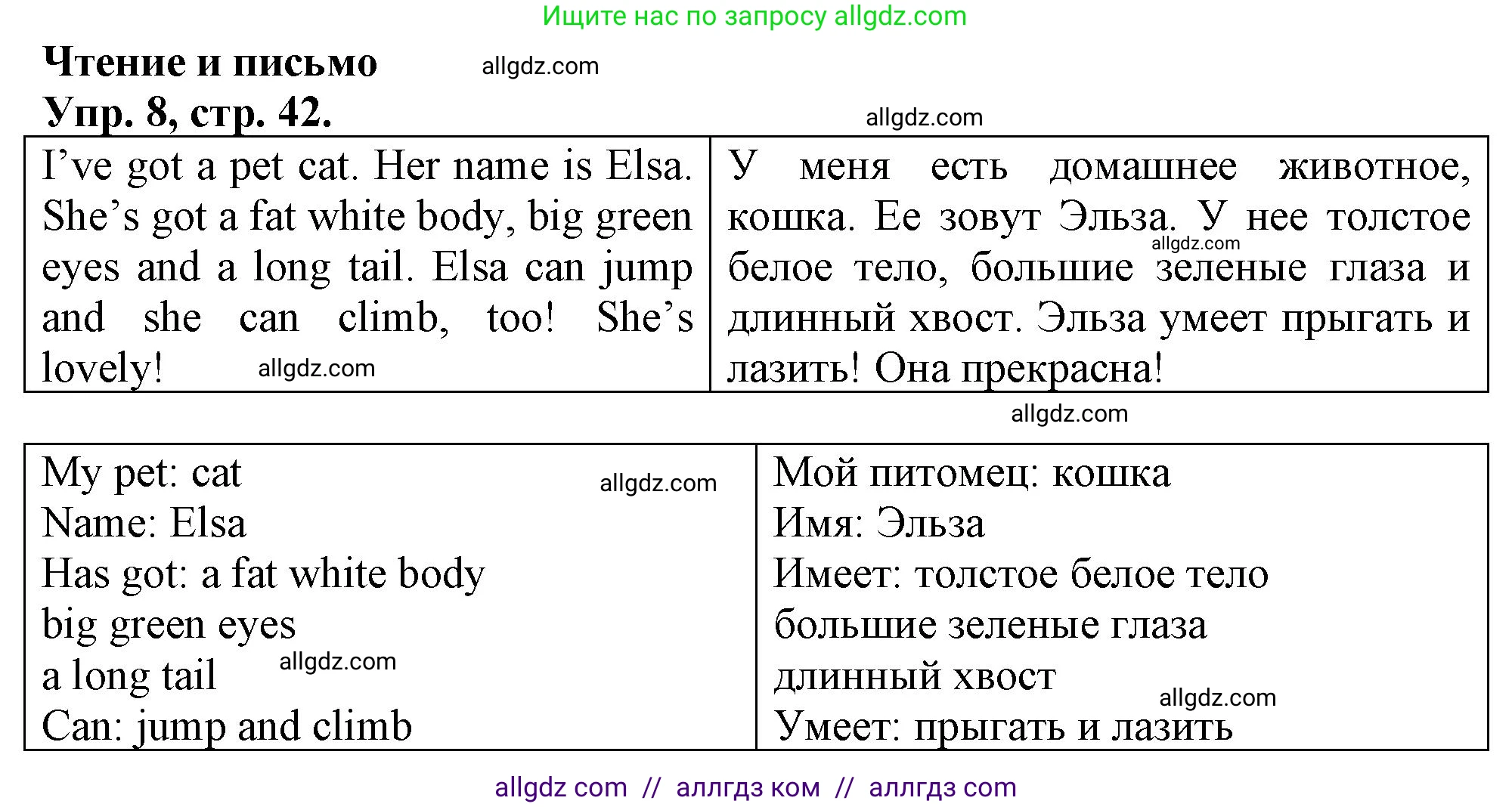 Английский язык (english), 3 класс контрольные задания (test booklet), авторы: Быкова Надежда Ильинична (Bykova Nadezhda), Дули Дженни (Dooley Jenny), Поспелова Марина Давидовна (Pospelova Marina), Эванс Вирджиния (Evans Virginia), издательство Просвещение, Москва, 2023, салатового цвета, страница 42, номер 8, Решение 1