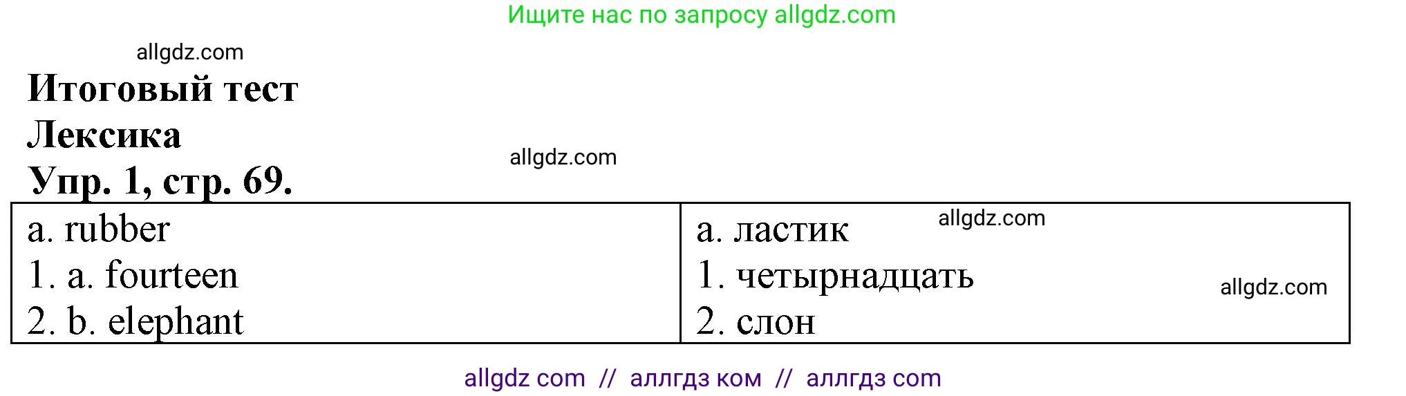 Английский язык (english), 3 класс контрольные задания (test booklet), авторы: Быкова Надежда Ильинична (Bykova Nadezhda), Дули Дженни (Dooley Jenny), Поспелова Марина Давидовна (Pospelova Marina), Эванс Вирджиния (Evans Virginia), издательство Просвещение, Москва, 2023, салатового цвета, страница 69, номер 1, Решение 1
