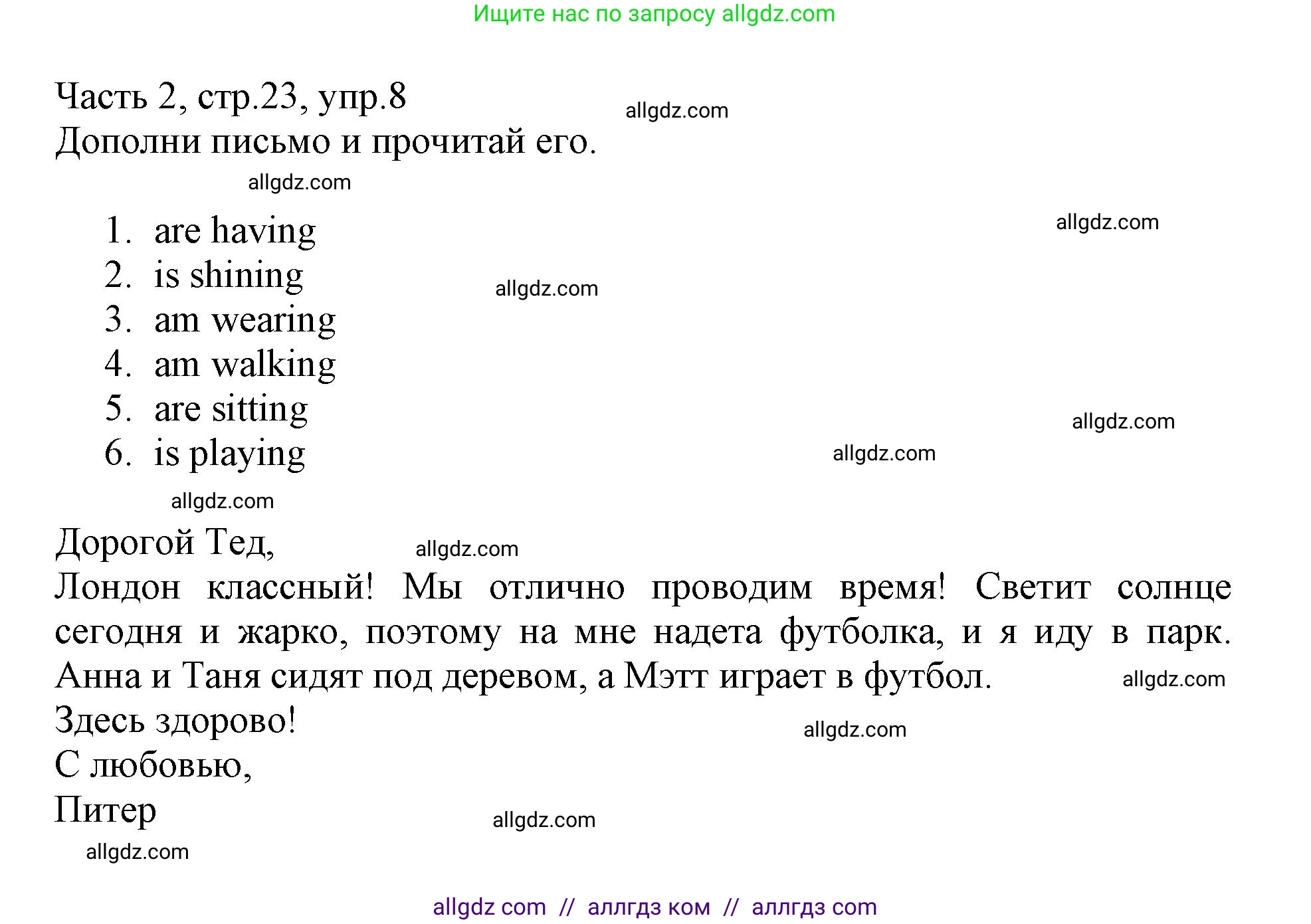 Английский язык (english), 3 класс Рабочая тетрадь (workbook), авторы: Баранова Ксения Михайловна (Baranova Ksenia), Дули Дженни (Dooley Jenny), Копылова Виктория Викторовна (Kopylova Victoria), Мильруд Радислав Петрович (Millrood Radislav), Эванс Вирджиния (Evans Virginia), издательство Просвещение, Москва, 2023, белого цвета, Часть ( Part) 2, страница 23, номер 8, Решение
