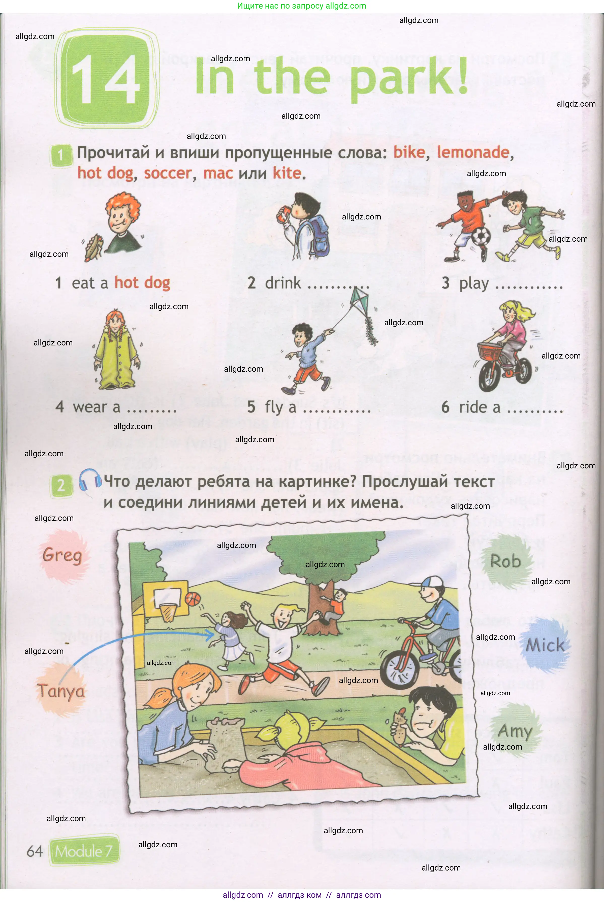 Английский язык (english), 3 класс Рабочая тетрадь (workbook), авторы: Быкова Надежда Ильинична (Bykova Nadezhda), Дули Дженни (Dooley Jenny), Поспелова Марина Давидовна (Pospelova Marina), Эванс Вирджиния (Evans Virginia), издательство Просвещение, Москва, 2023, зелёного цвета, страница 64